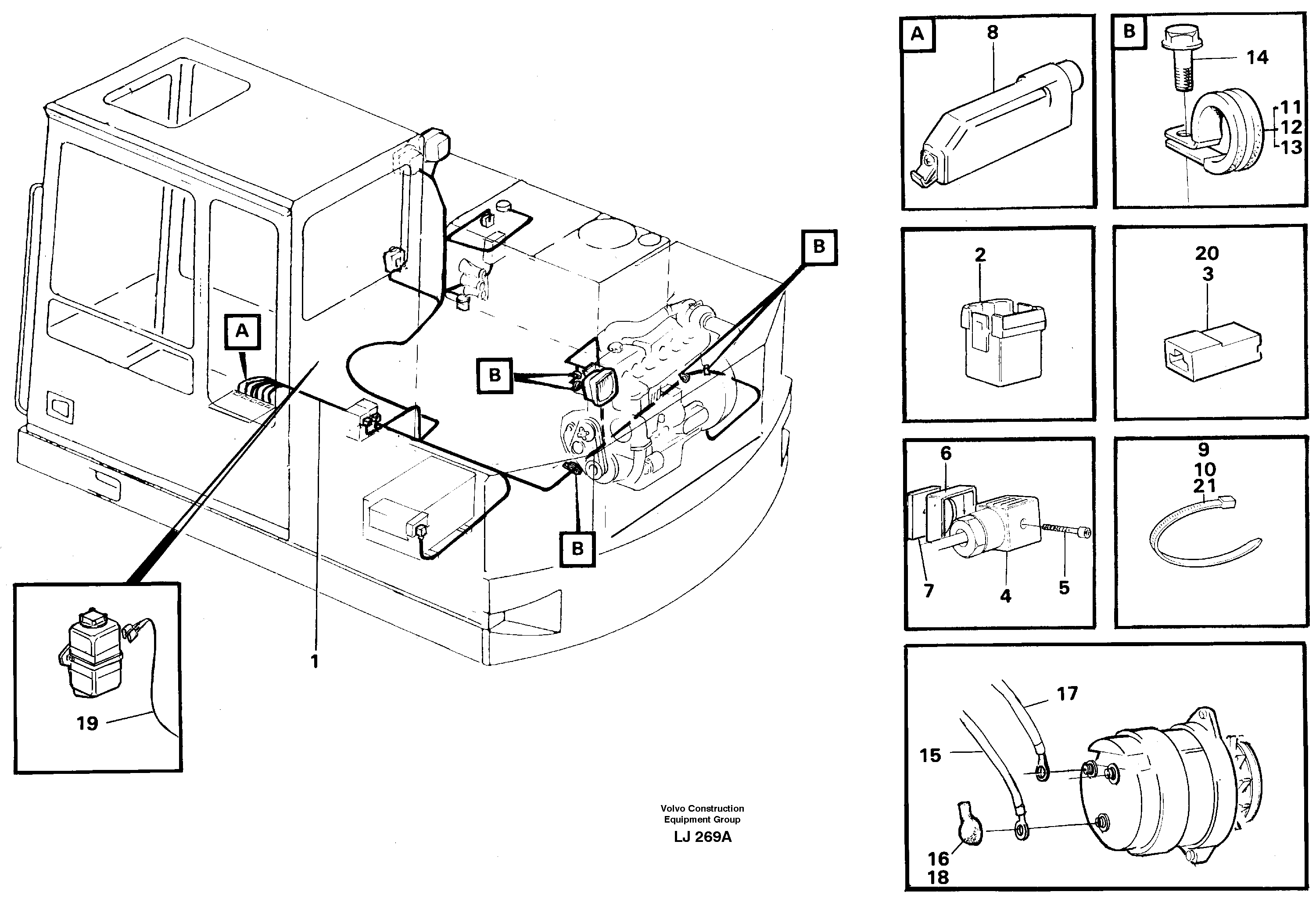 Cable harness, upper section — volvo parts diagram