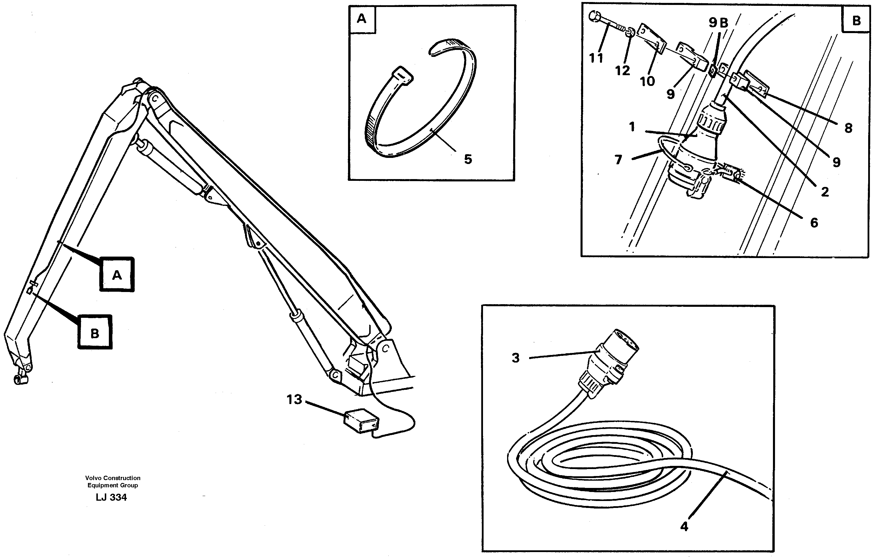Magnet equipment Ohio, electric installation on handling boom and arm  14263368 — volvo parts diagram