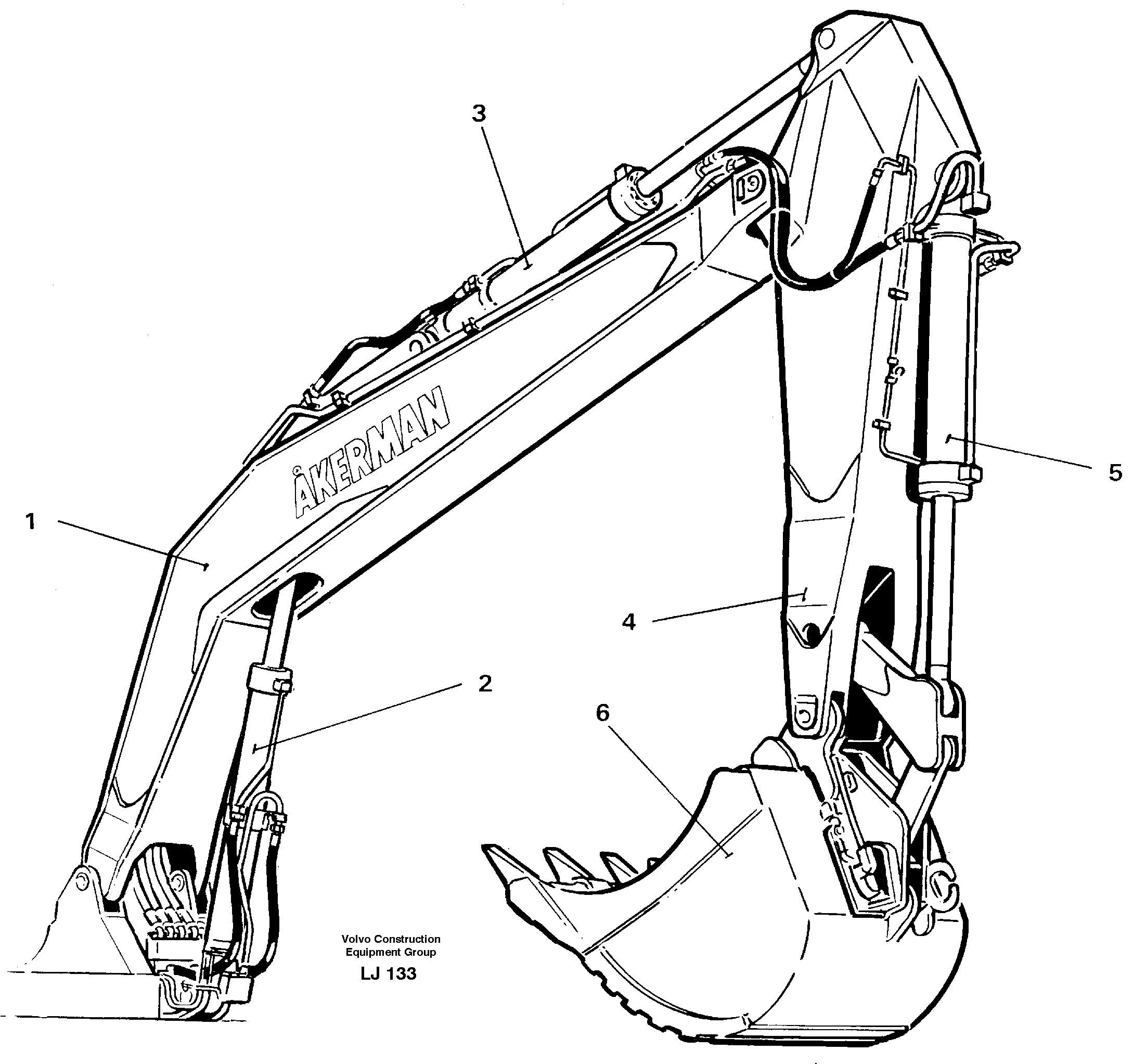 Unit for digging 5.70m — volvo parts diagram