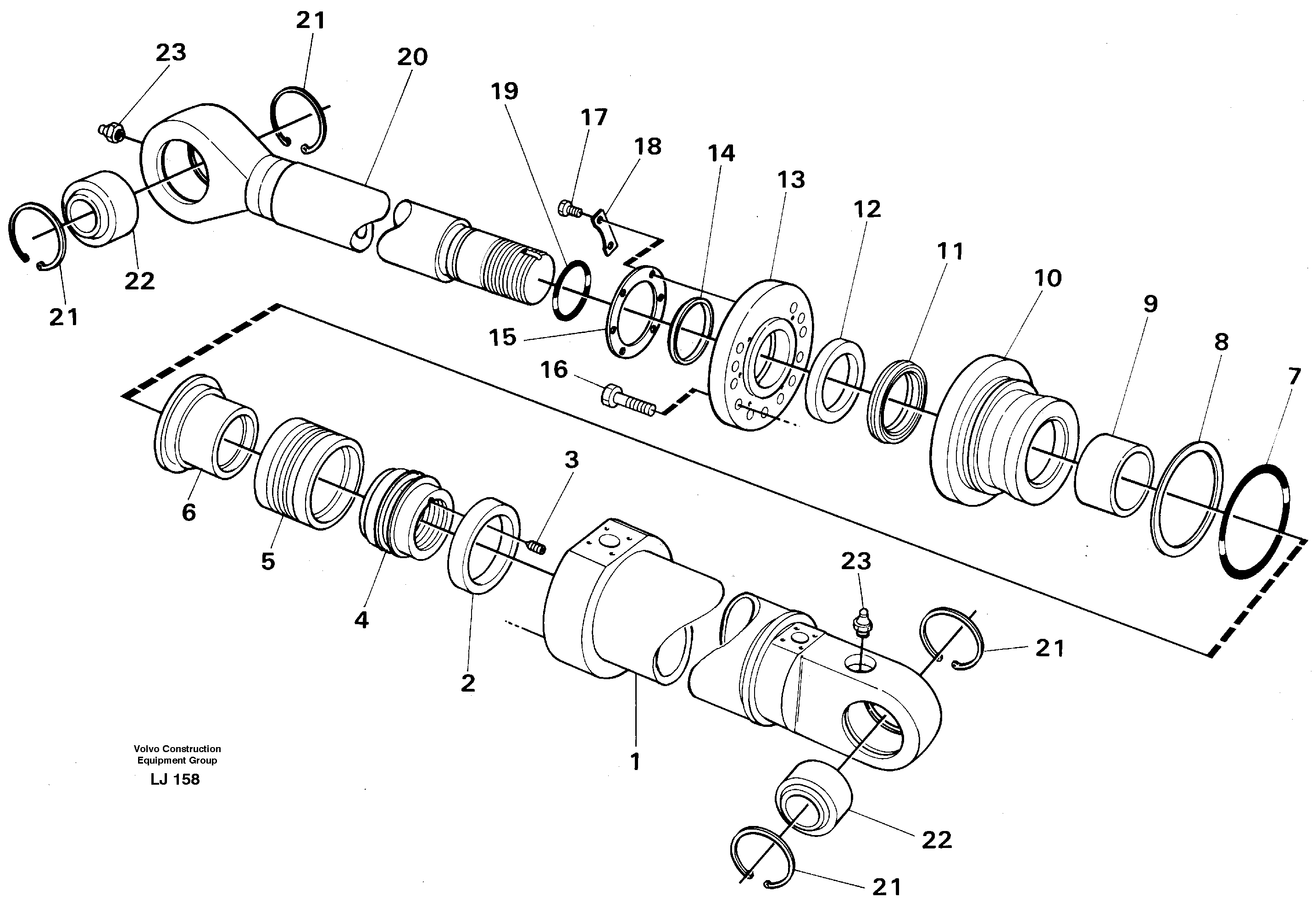 Knuckle cyl. Front shovel cyl. — volvo parts diagram