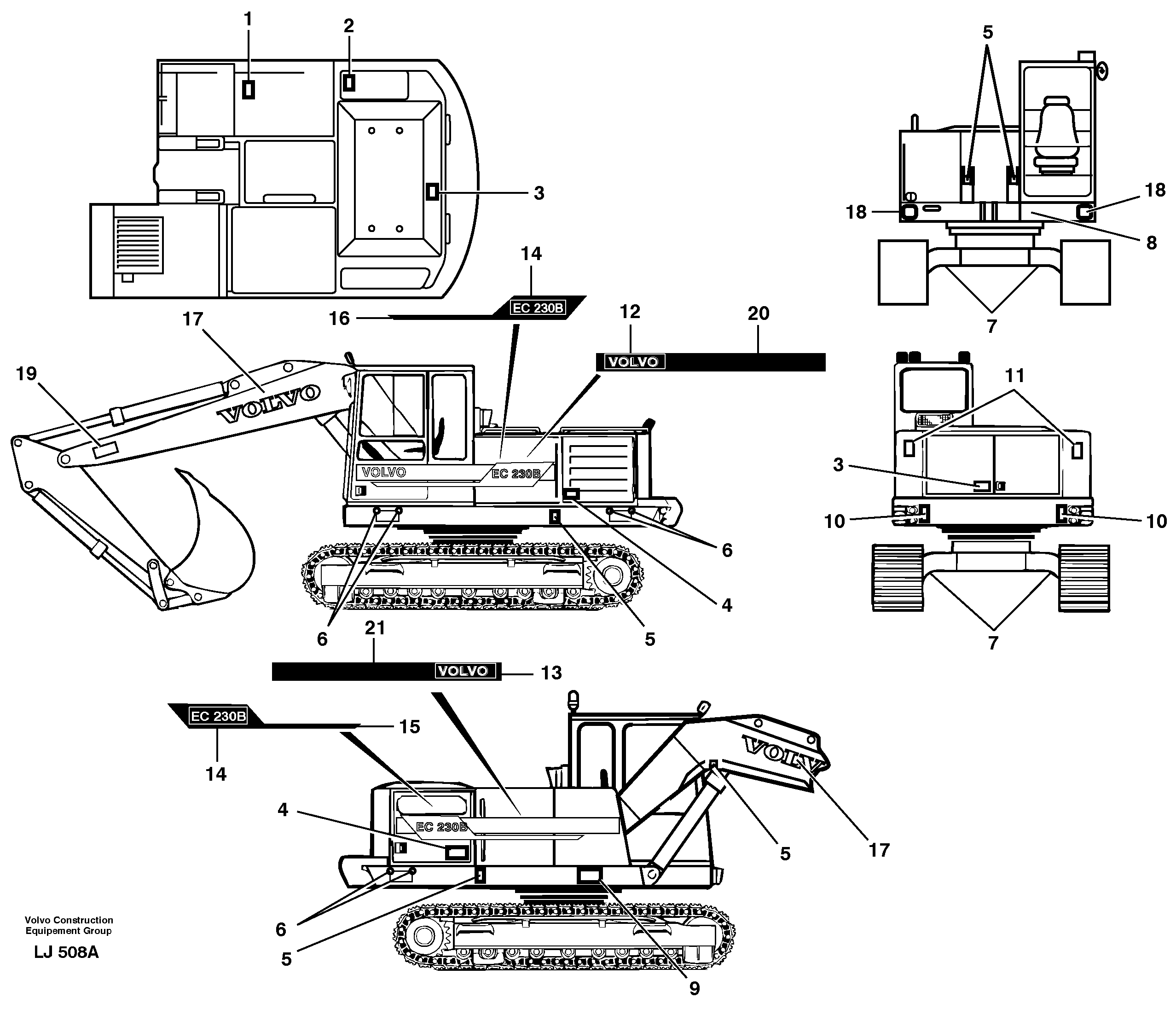 Sign plates and transfer,outer location — volvo parts diagram