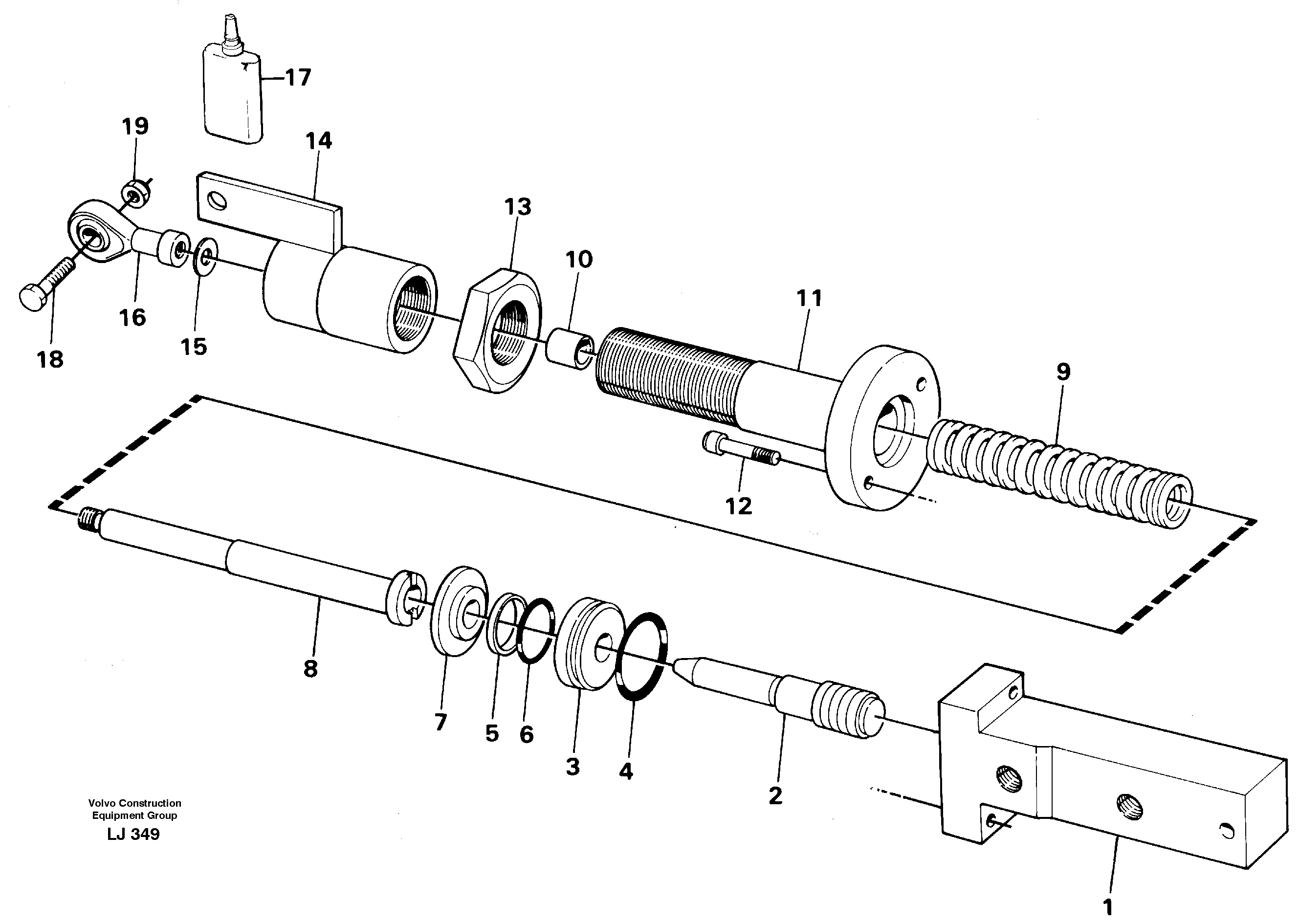 Hydraulic cylinder — volvo parts diagram