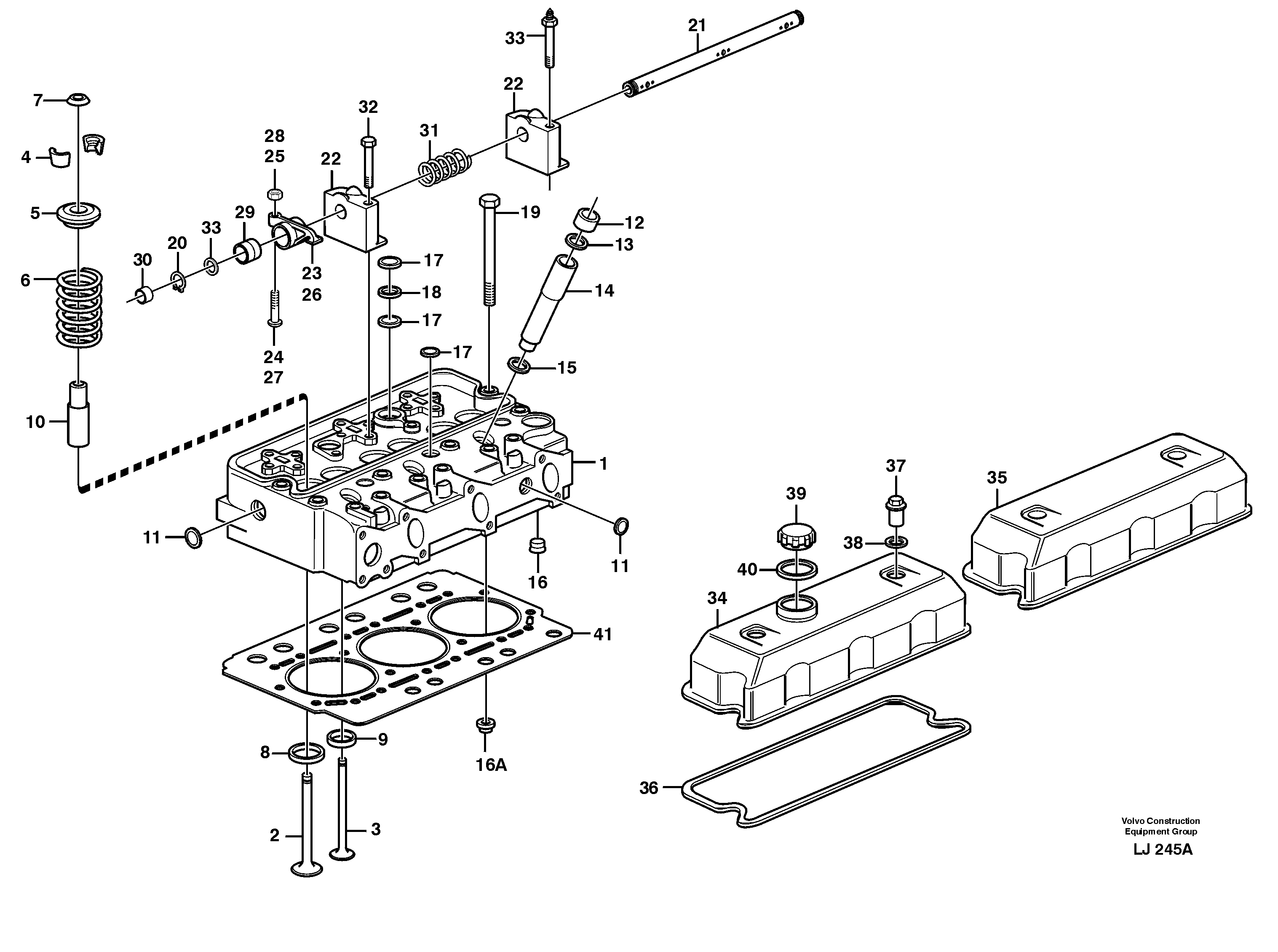Cylinder head — volvo parts diagram