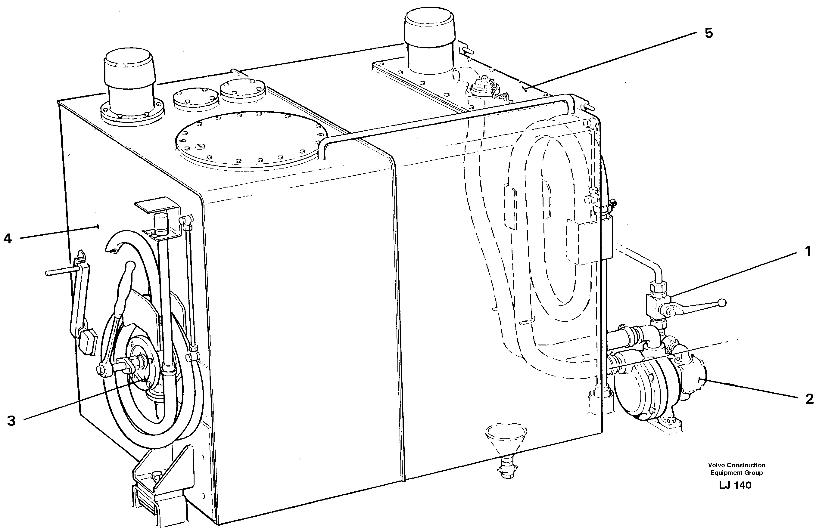 Hydraulik oiltank with tank pumps — volvo parts diagram