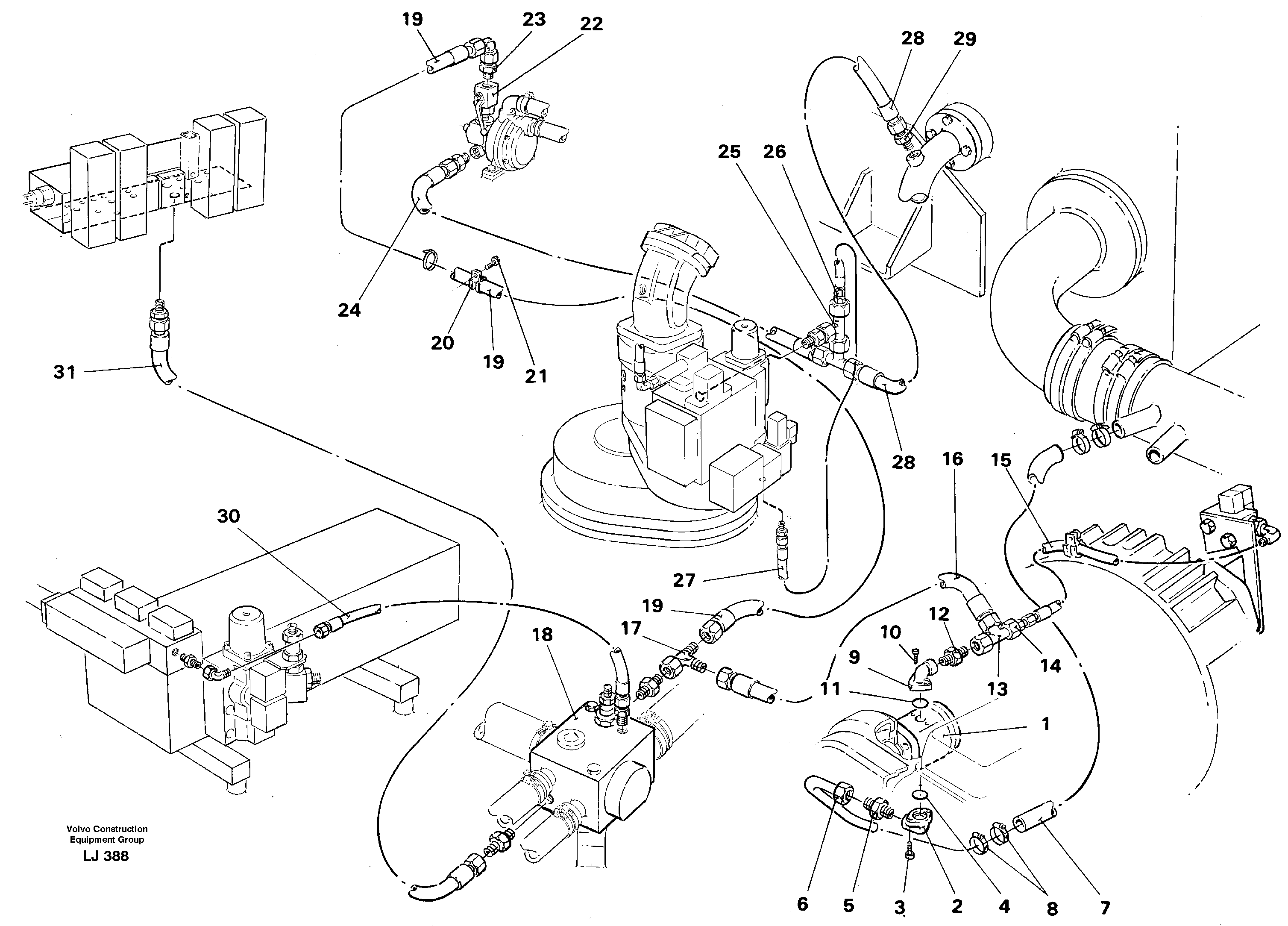 Hydraulic line, servo pump — volvo parts diagram