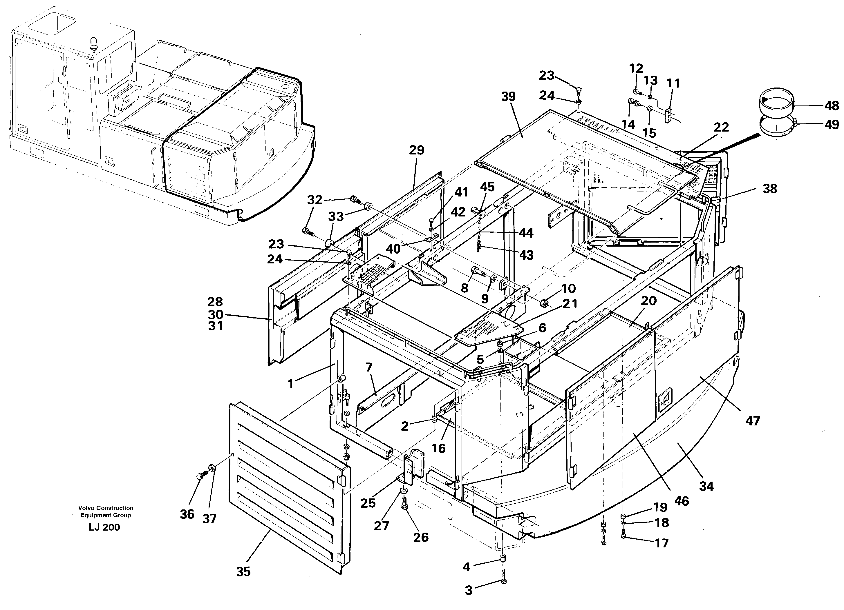 Engine cover, Rear — volvo parts diagram