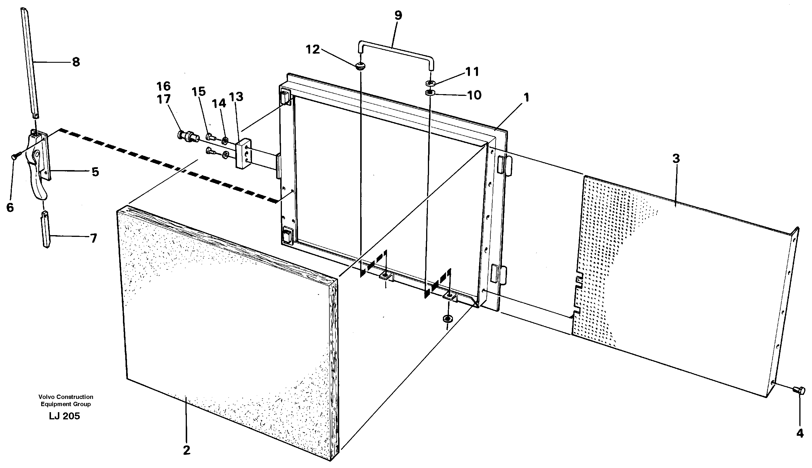Door Lh, rear — volvo parts diagram