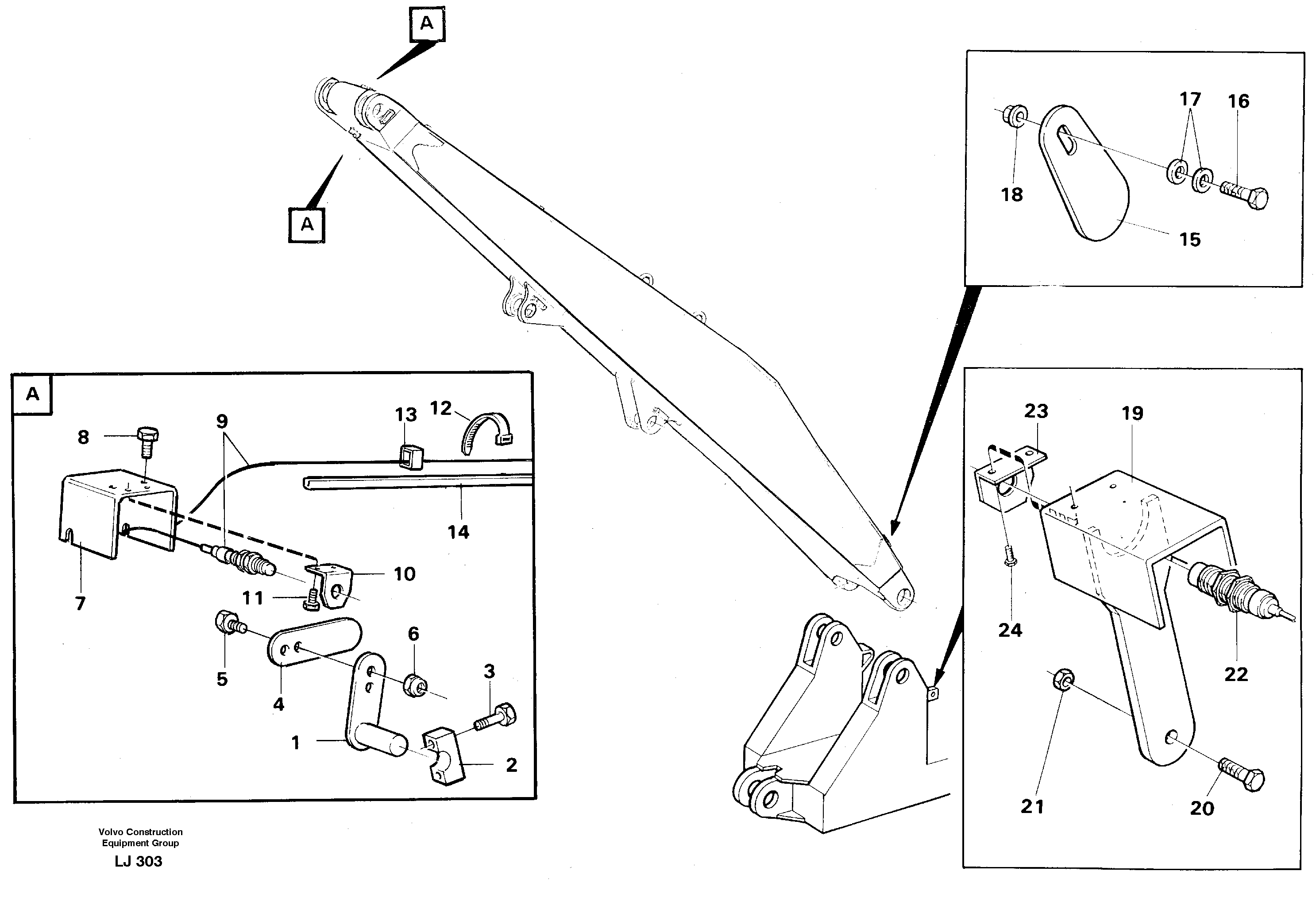 Electric installation on boom, matreials handl. equipm.  14258081 — volvo parts diagram