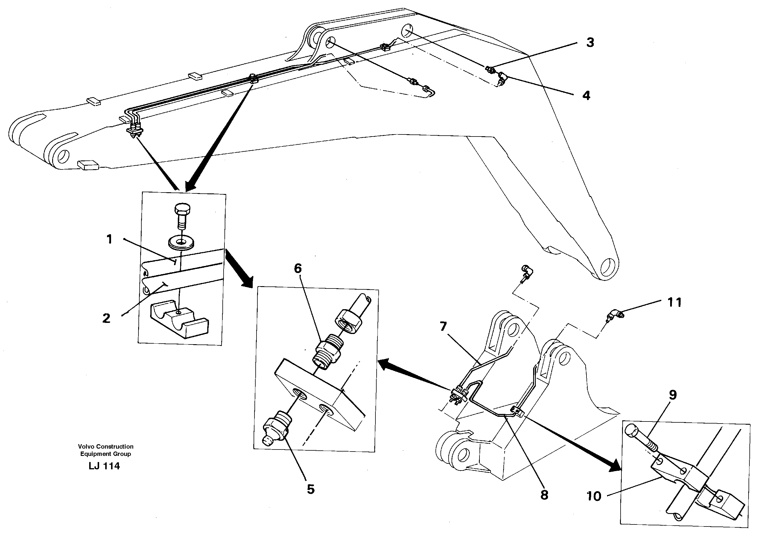 Backhoe lubricating 5.20m — volvo parts diagram