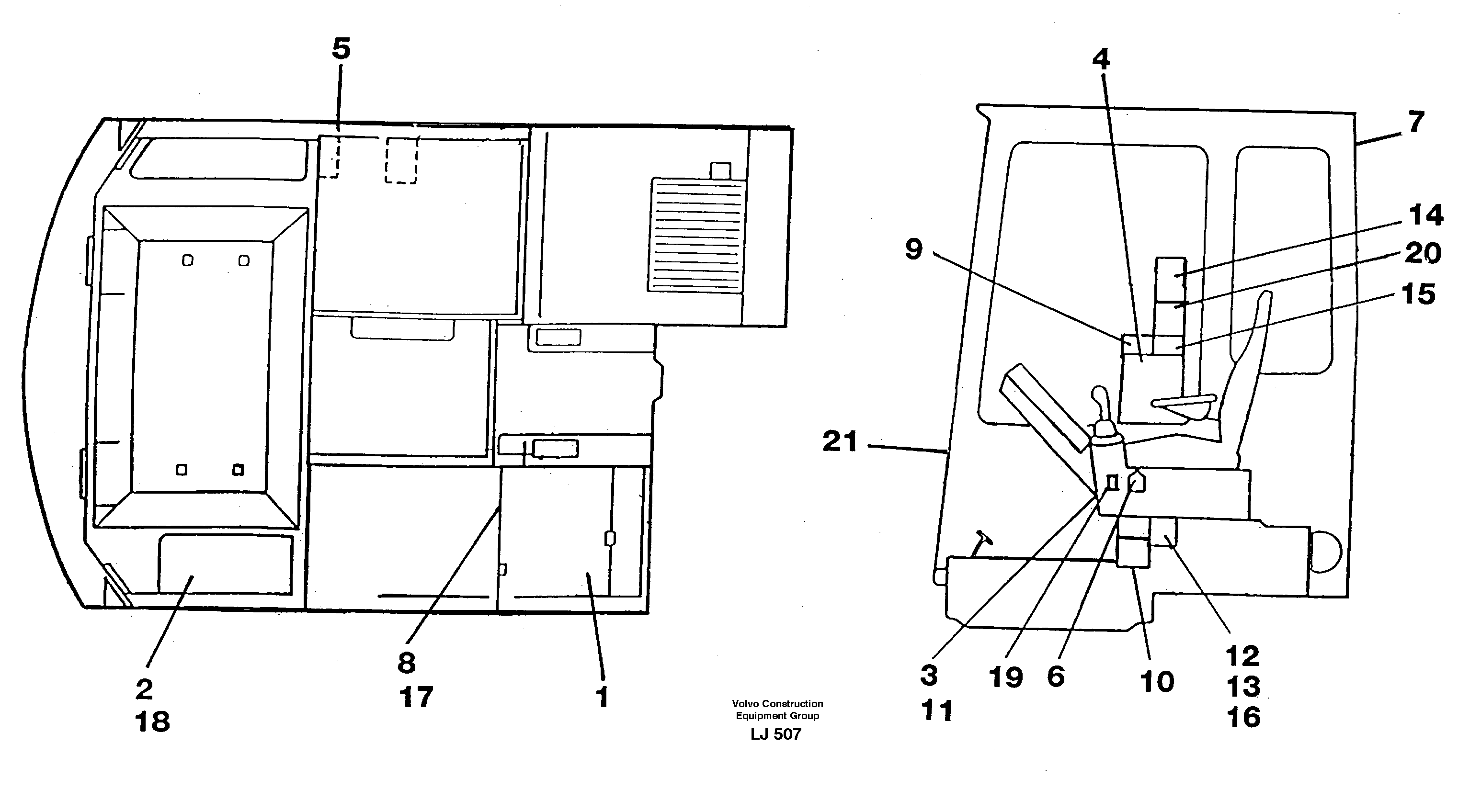 Sign plates and transfer,inner location — volvo parts diagram