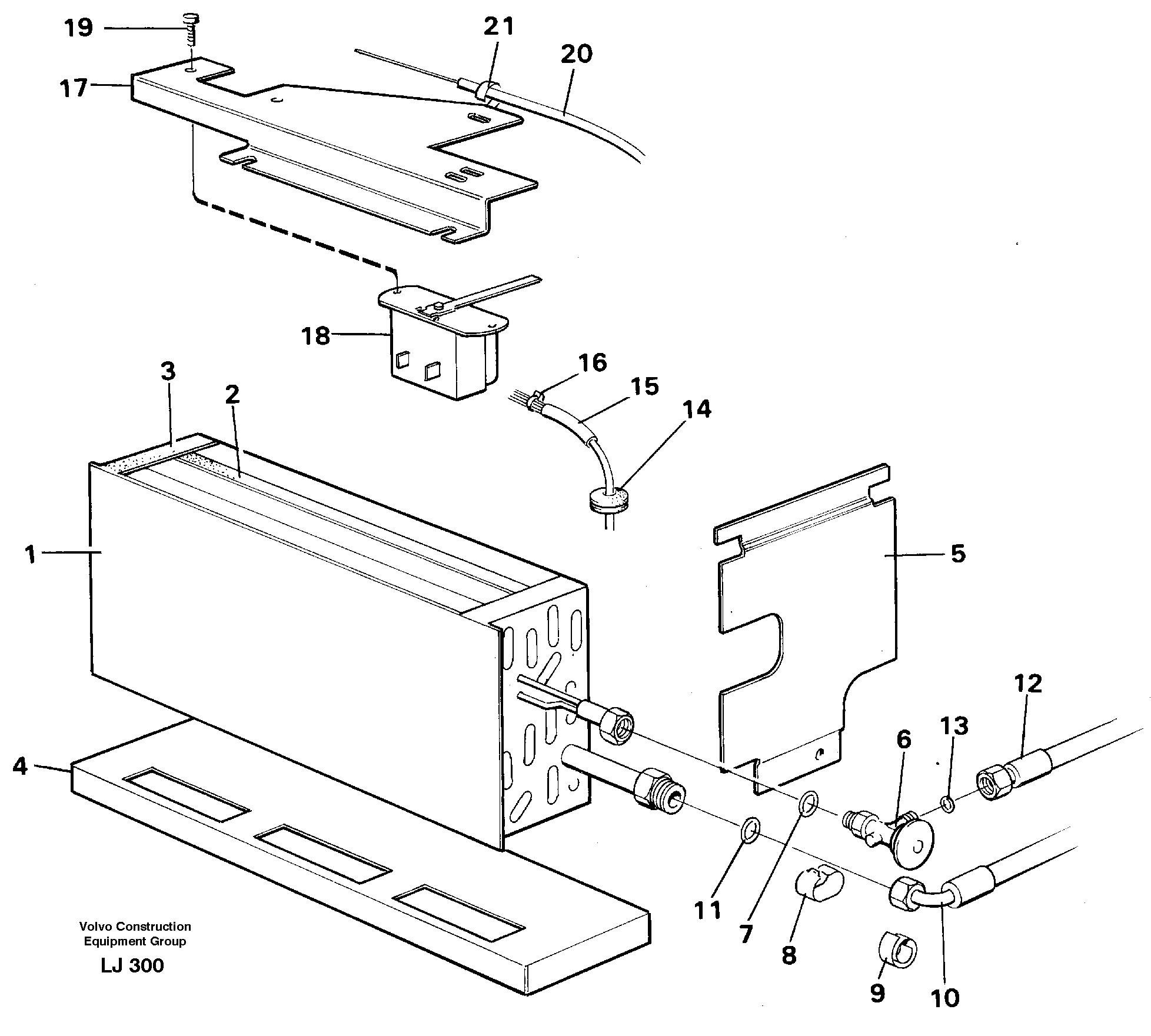 Evaporator with fitting parts Cooling agent, R12  14256846 — volvo parts diagram