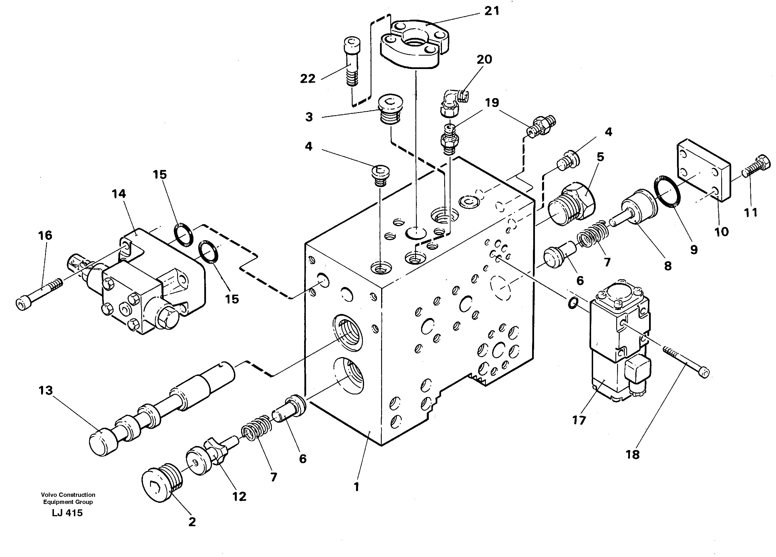 Guide block for hydraulic hammer. — volvo parts diagram