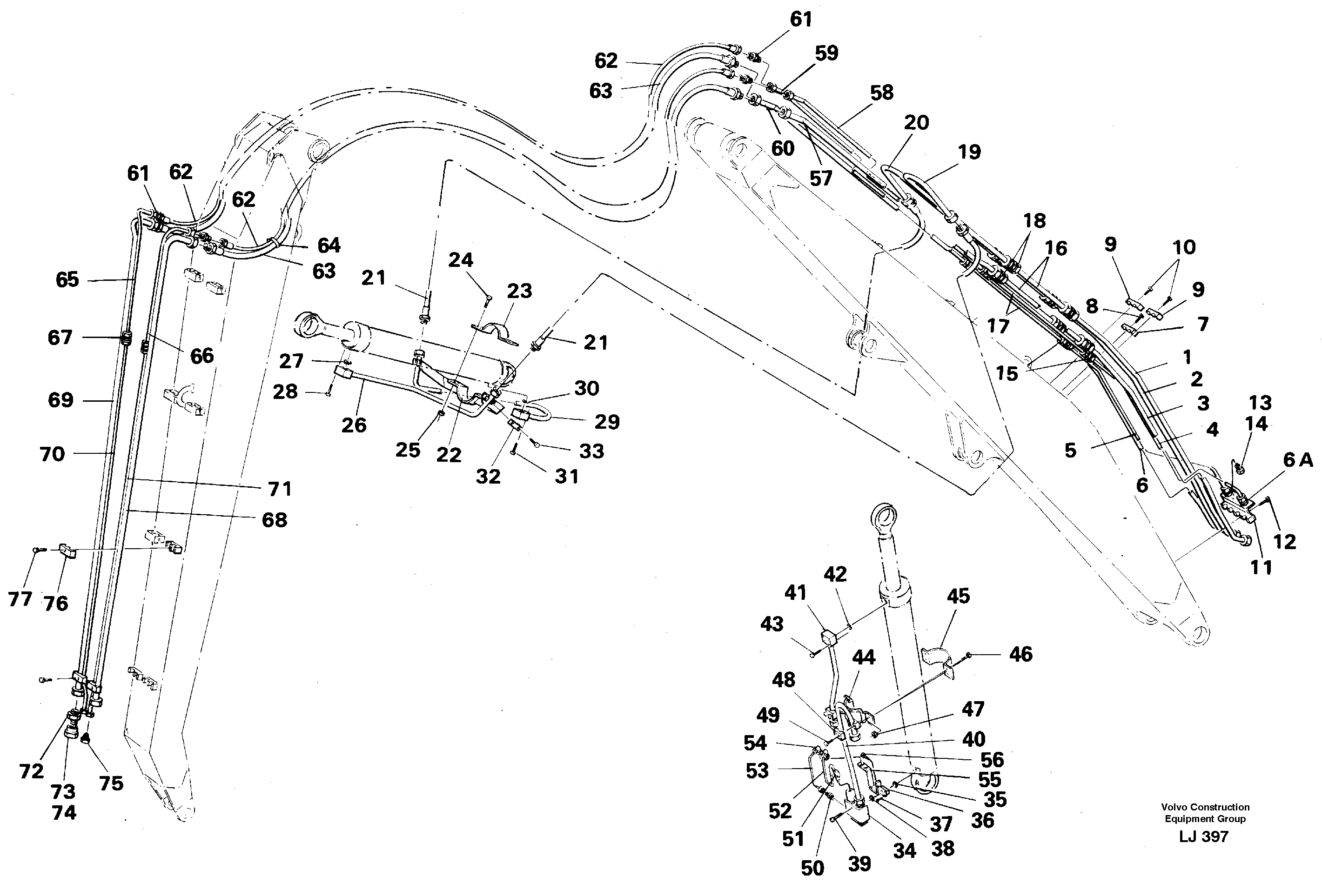 Hydraulic system for materials handling equipm — volvo parts diagram