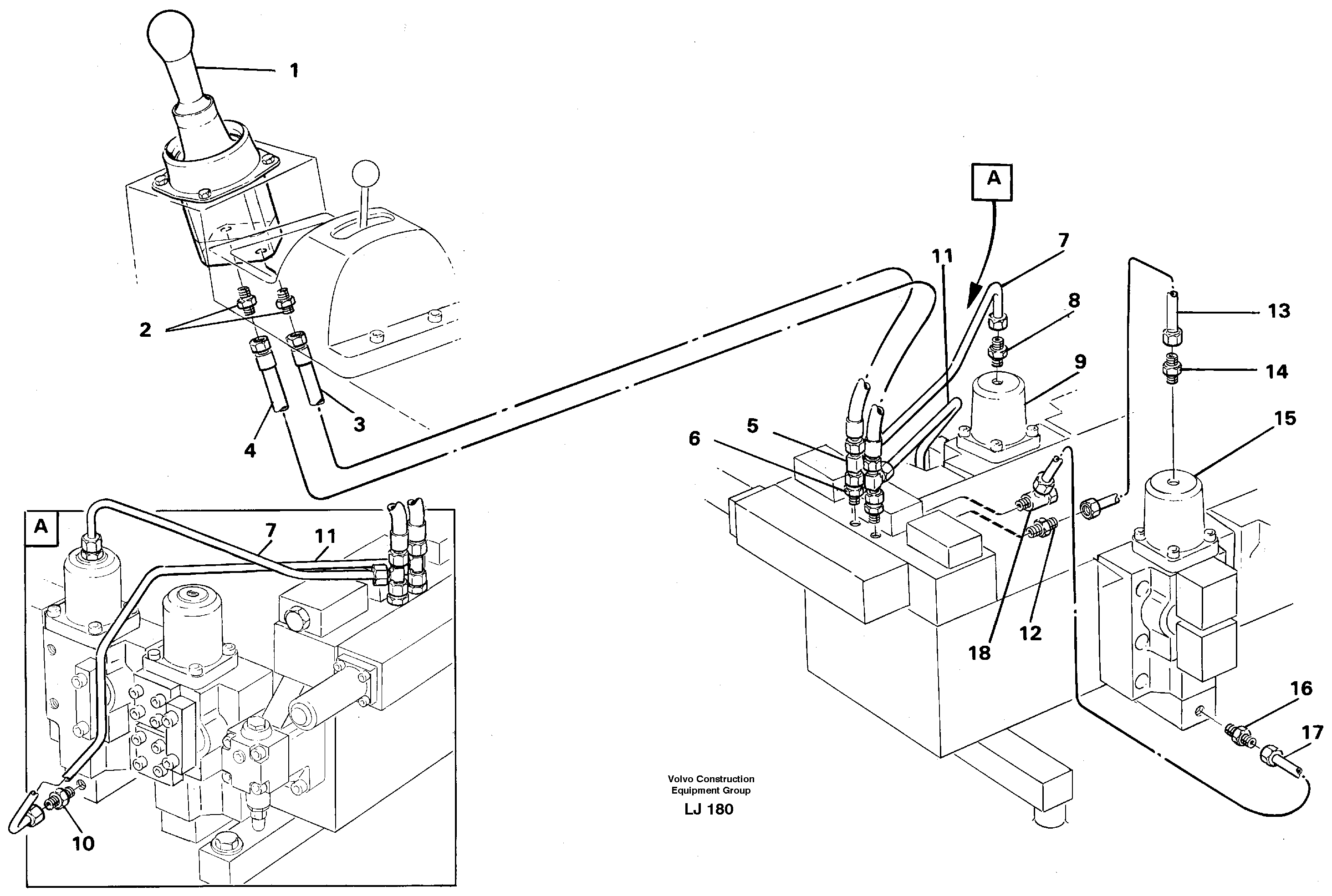 Servo hydraulics, bucket — volvo parts diagram