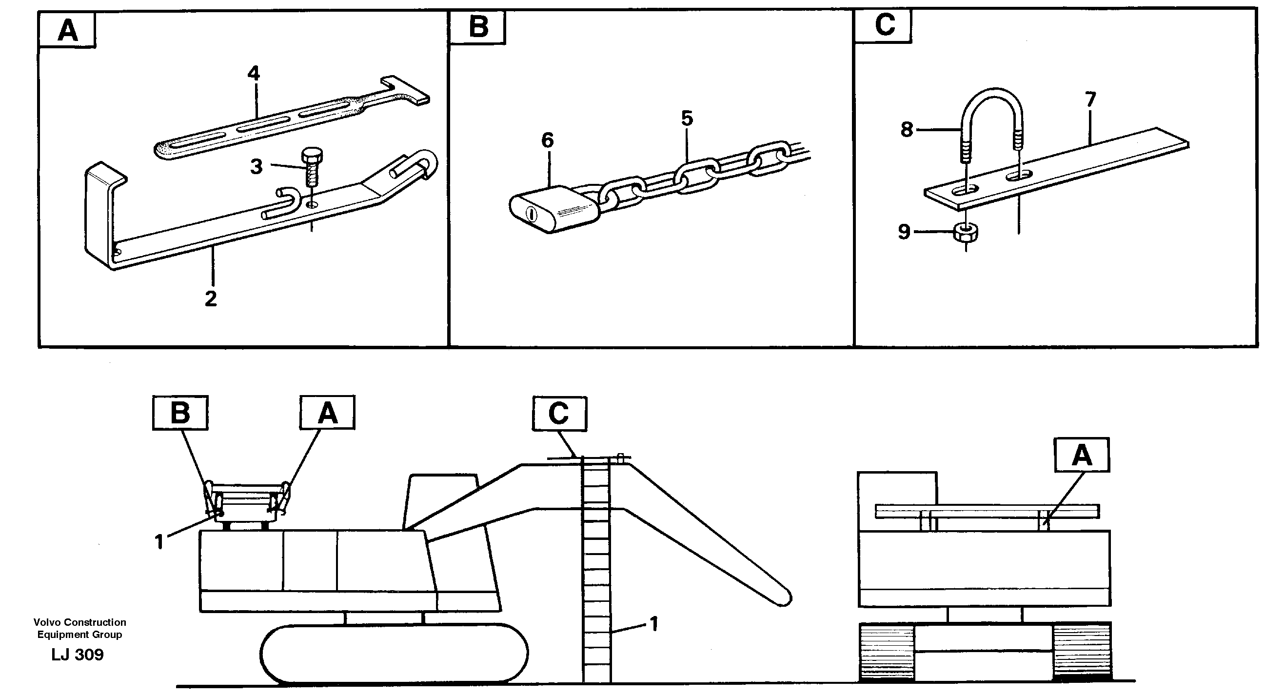 Ladder with cage  14022280 — volvo parts diagram