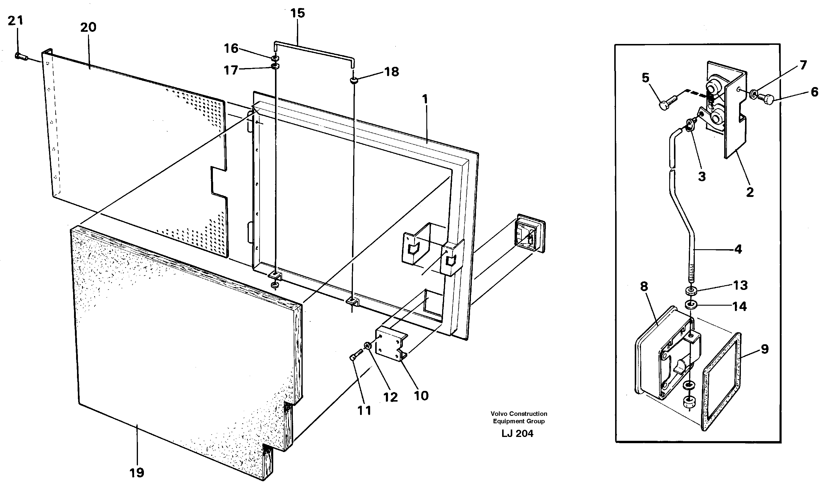 Door Rh, rear — volvo parts diagram