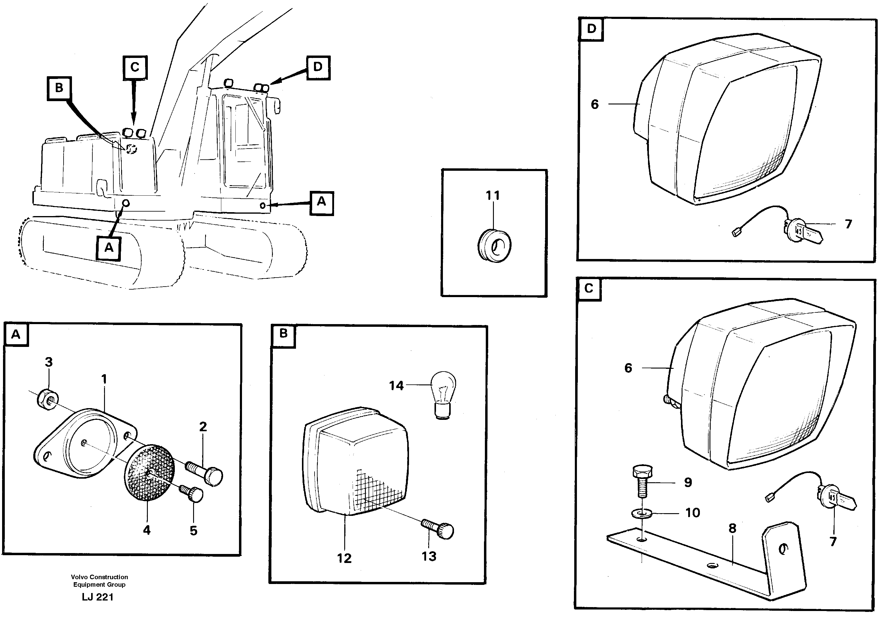 Lighting, front — volvo parts diagram