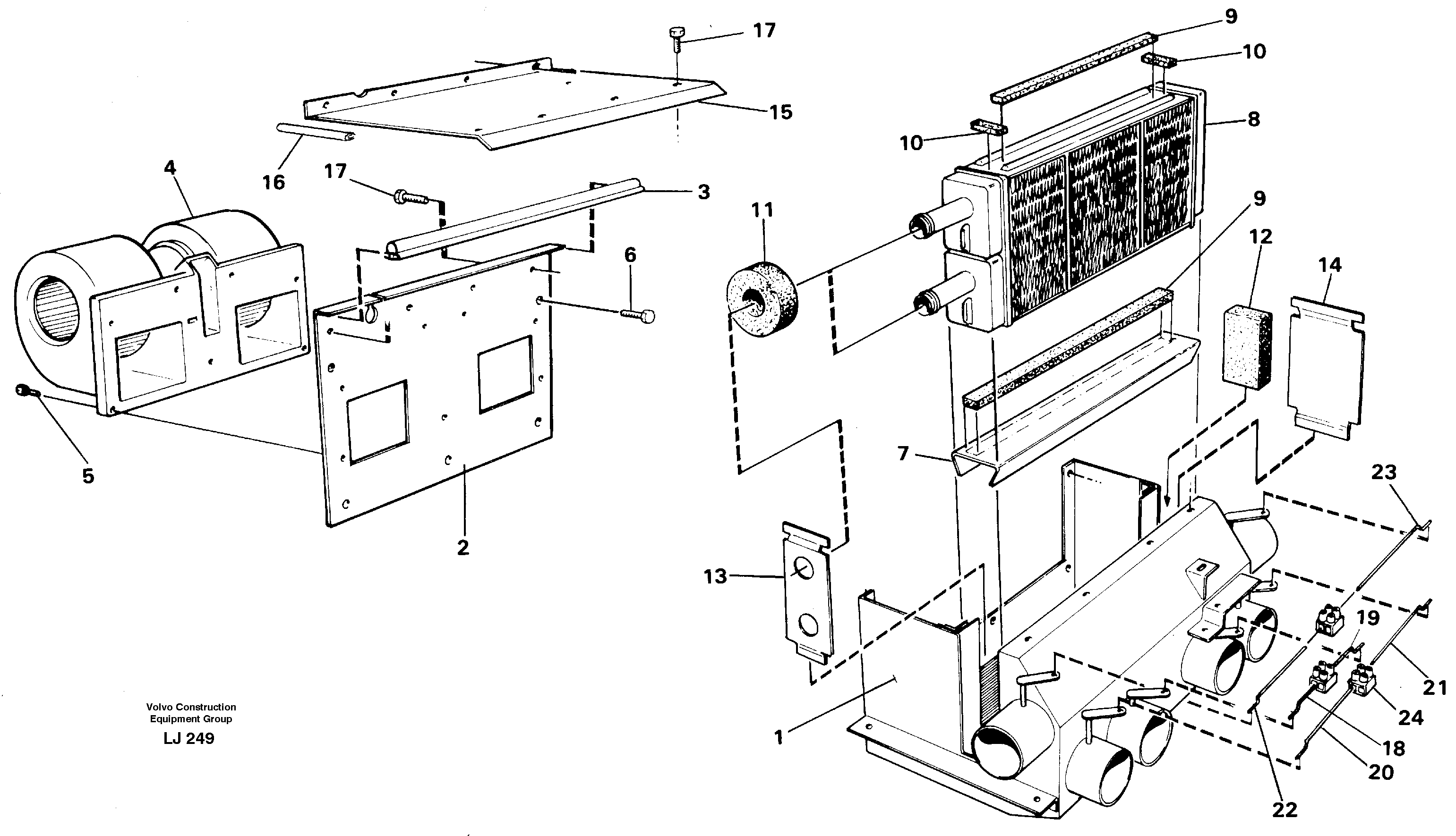 Cab heater — volvo parts diagram