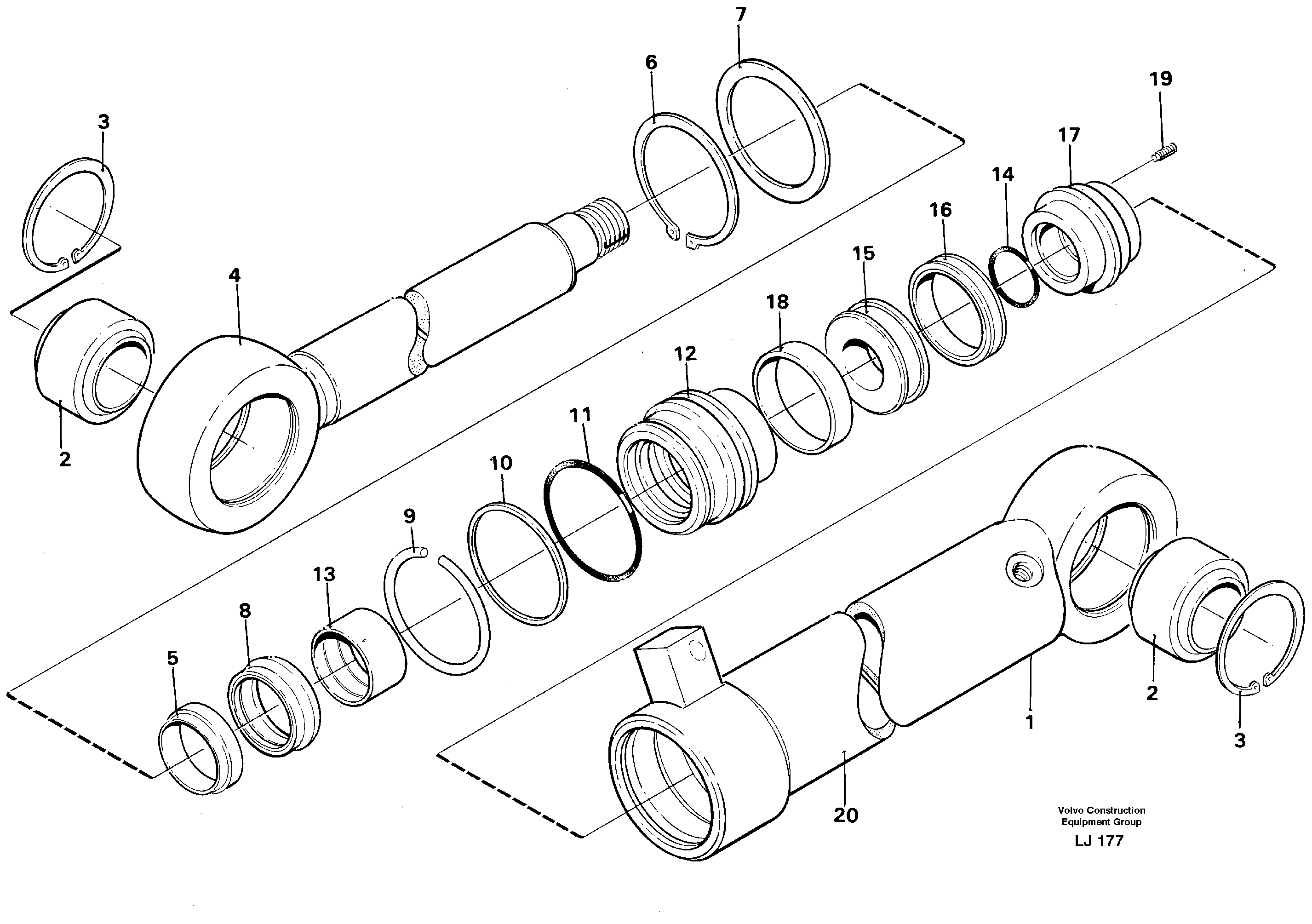 Hydraulic cylinder — volvo parts diagram