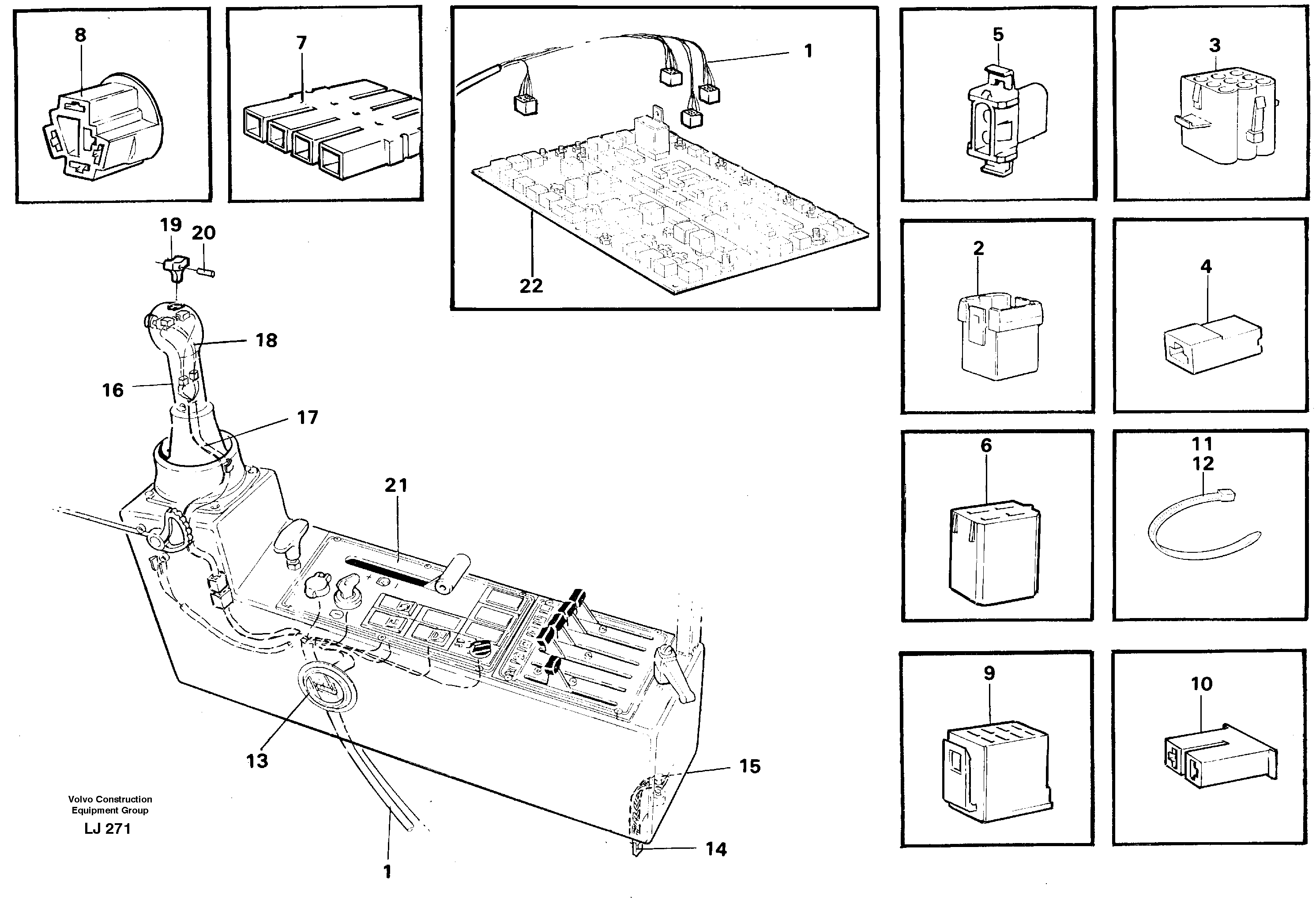 Cable harness, Side panel, Lh — volvo parts diagram