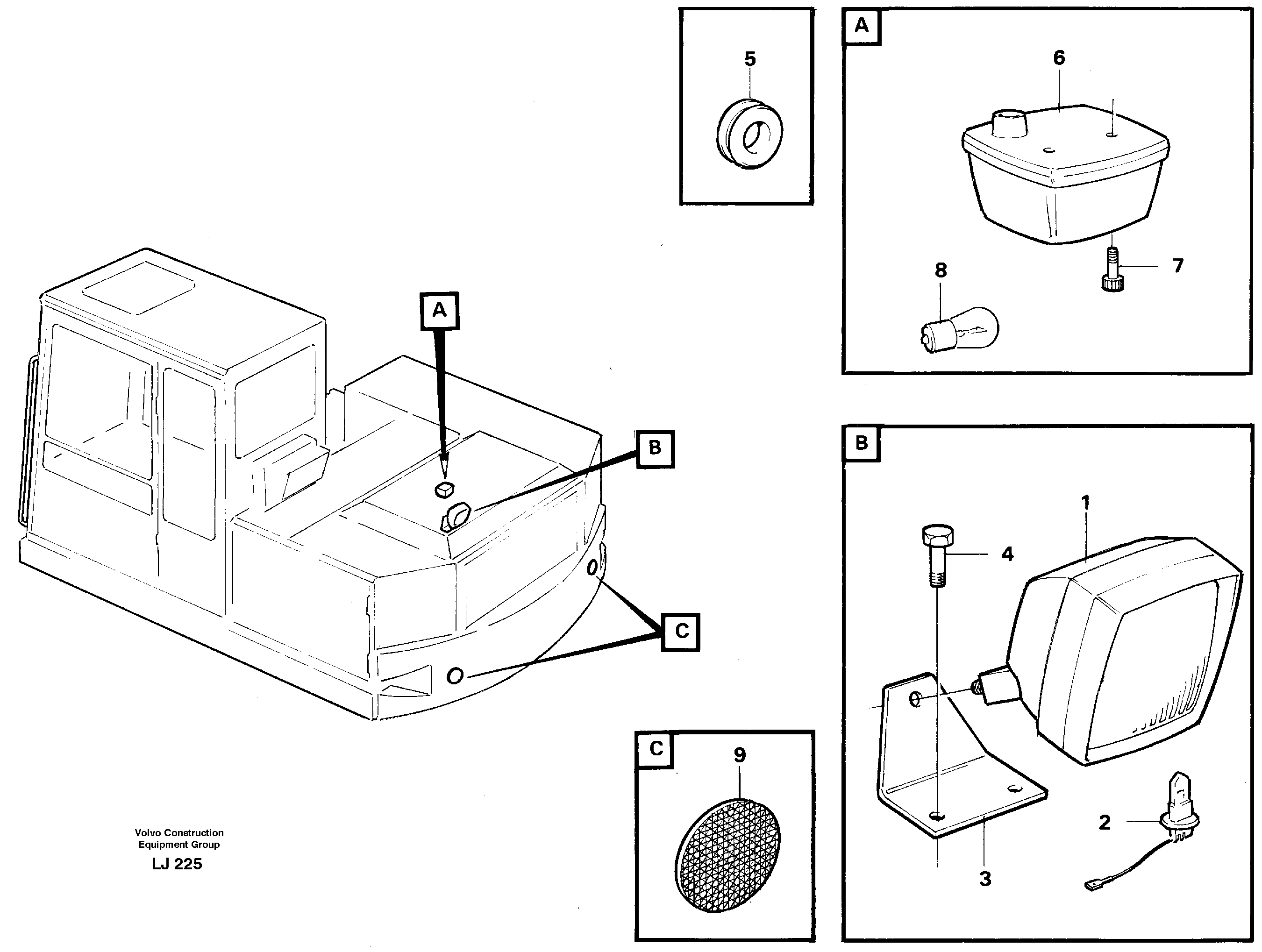Lighting, rear — volvo parts diagram