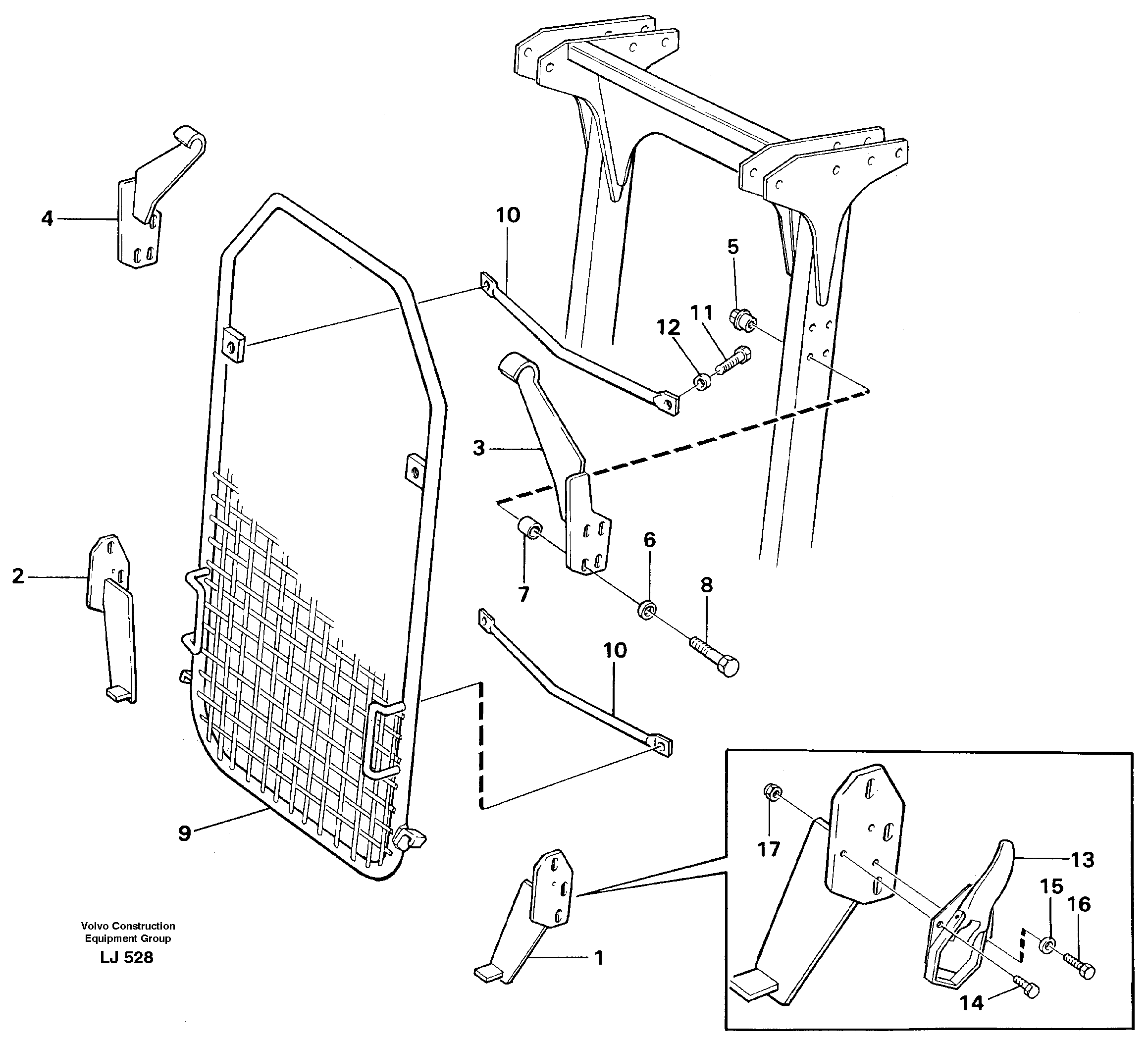 Windscreen protection incl. roof guard  14260384 14262776 — volvo parts diagram