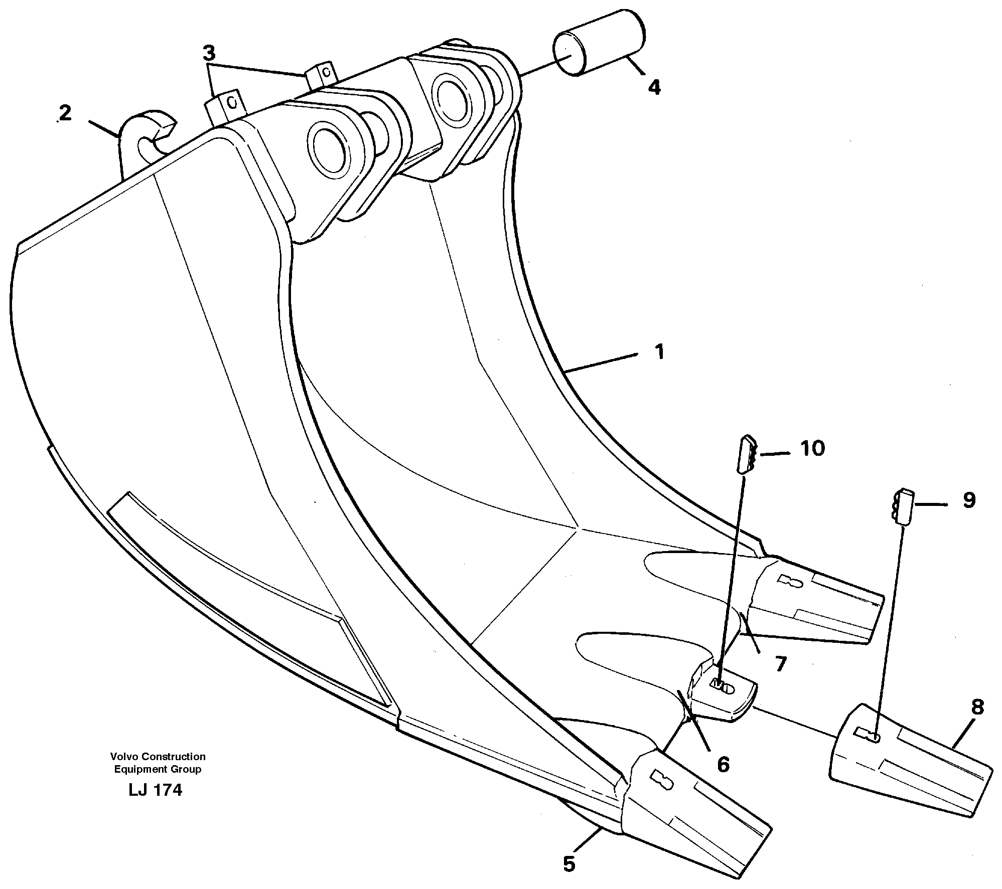 Cable bucket — volvo parts diagram