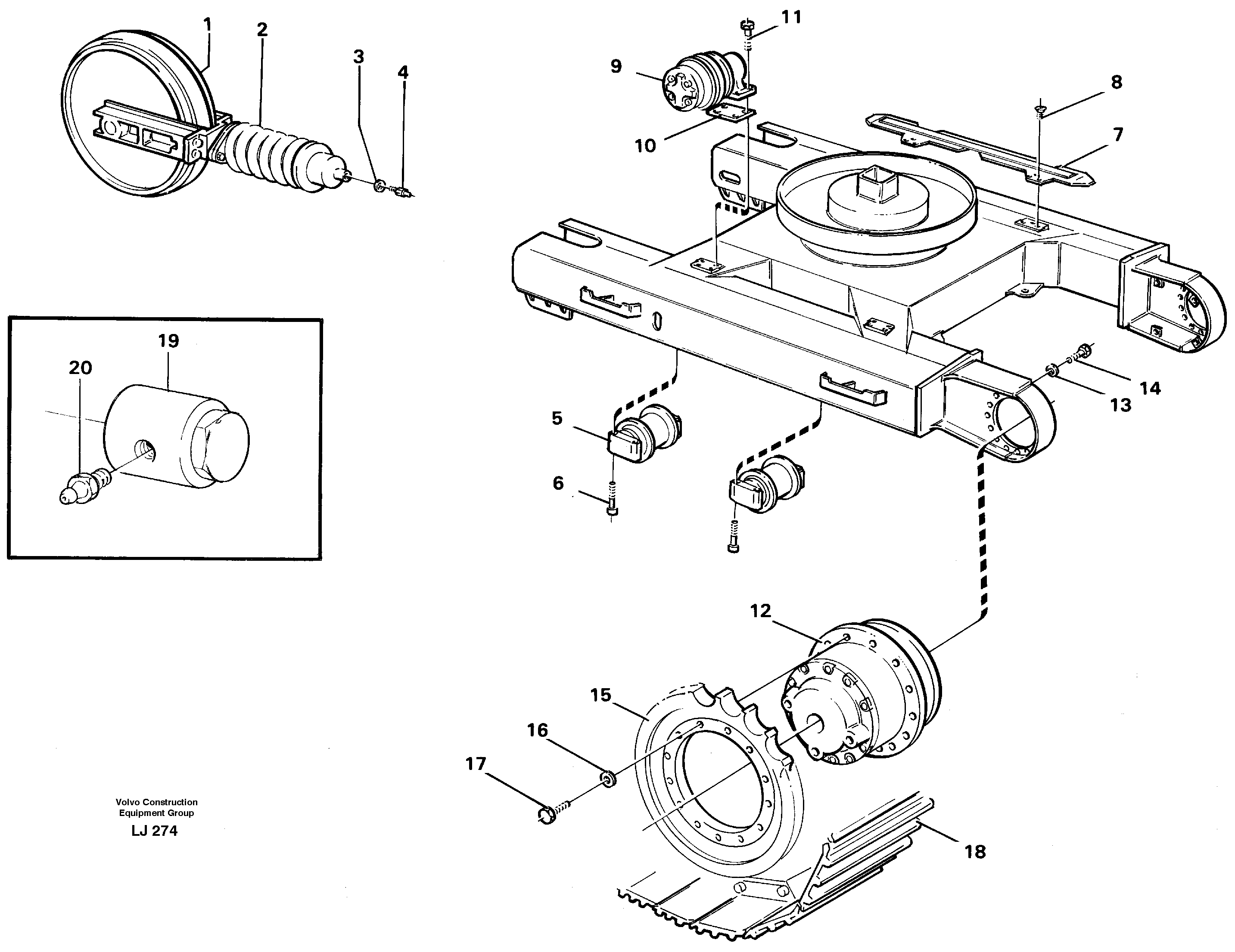 Crawler unit — volvo parts diagram