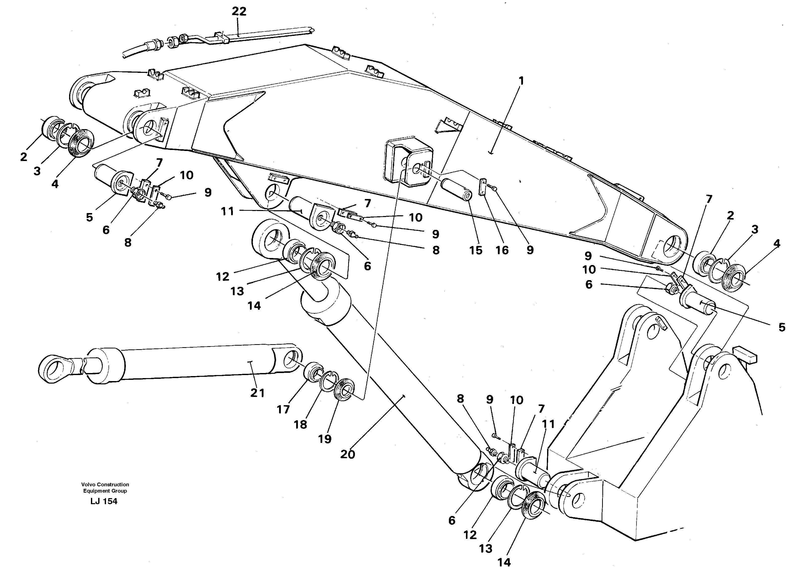 Front shovel equipment Boom  14264385 — volvo parts diagram