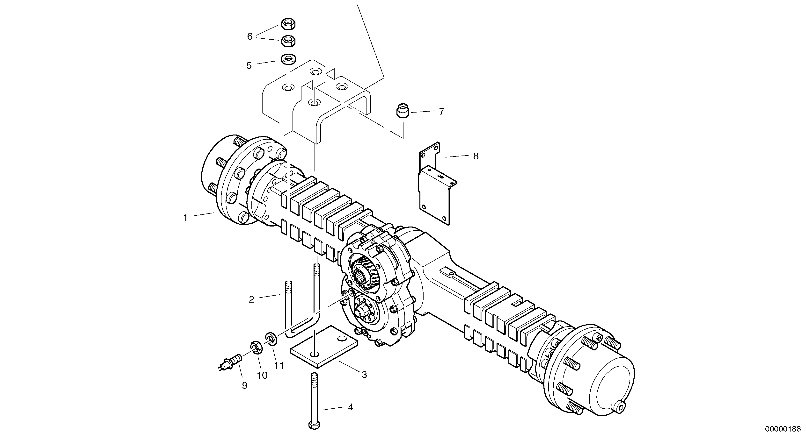 Assembly - rear axle — volvo parts diagram