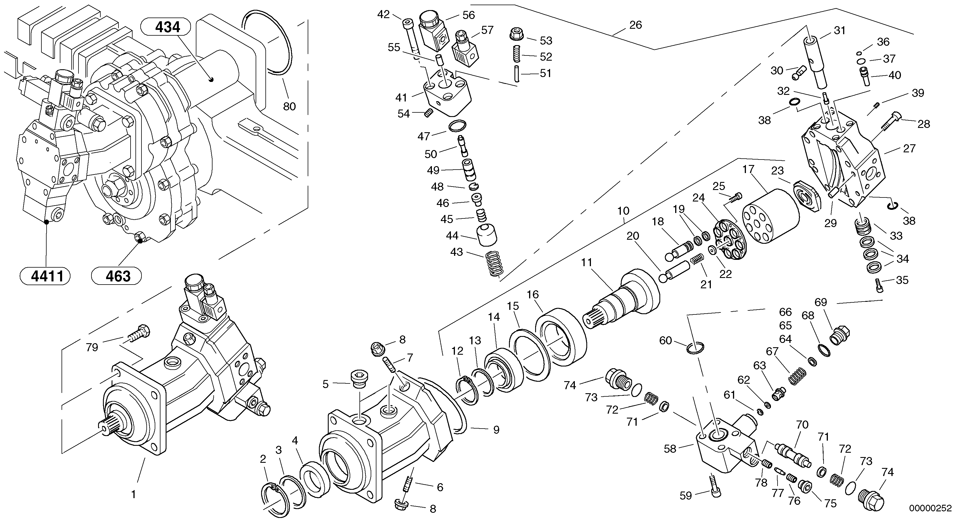 Variable displacement motor 2 — volvo parts diagram