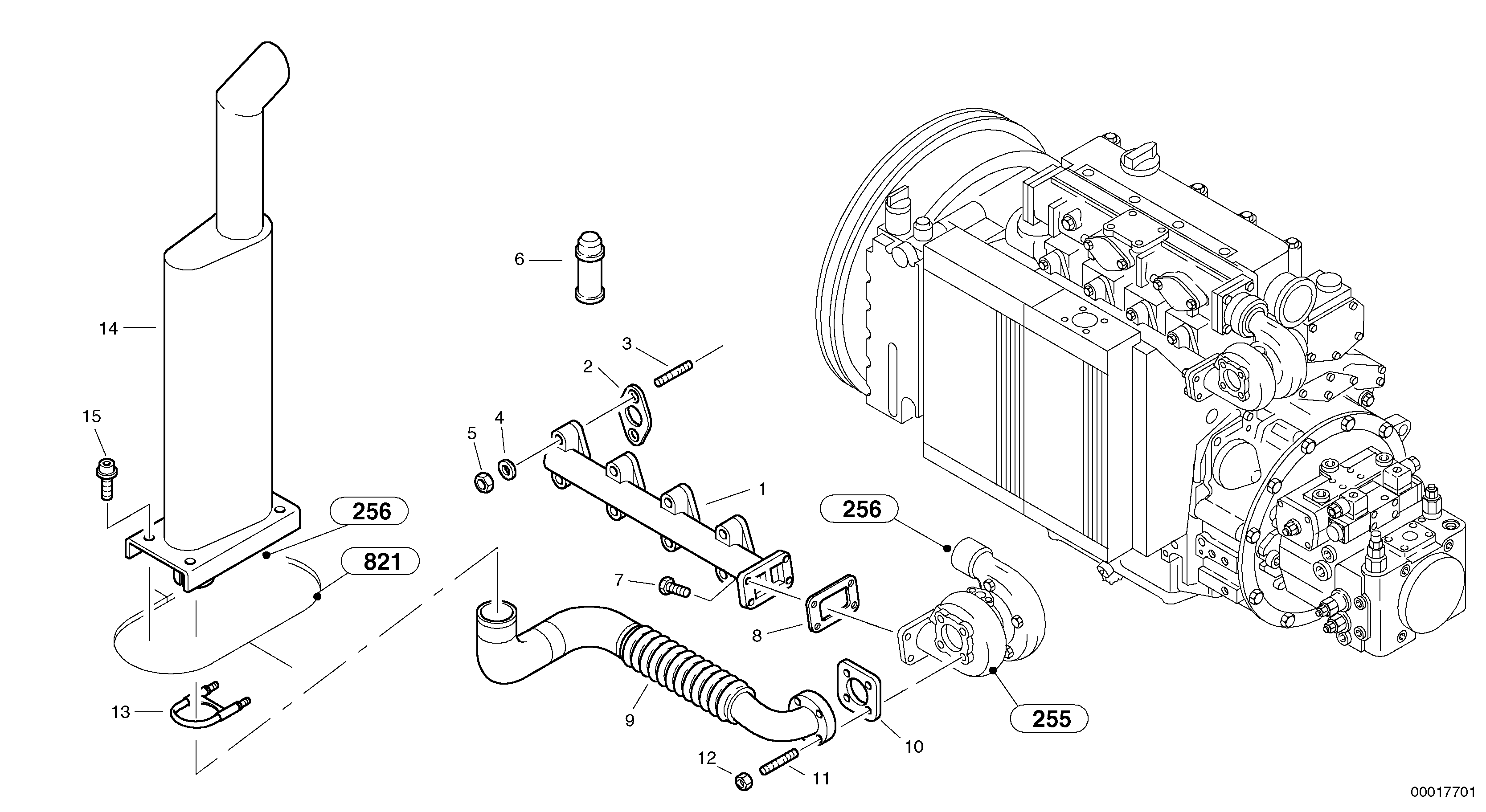 Exhaust system — volvo parts diagram
