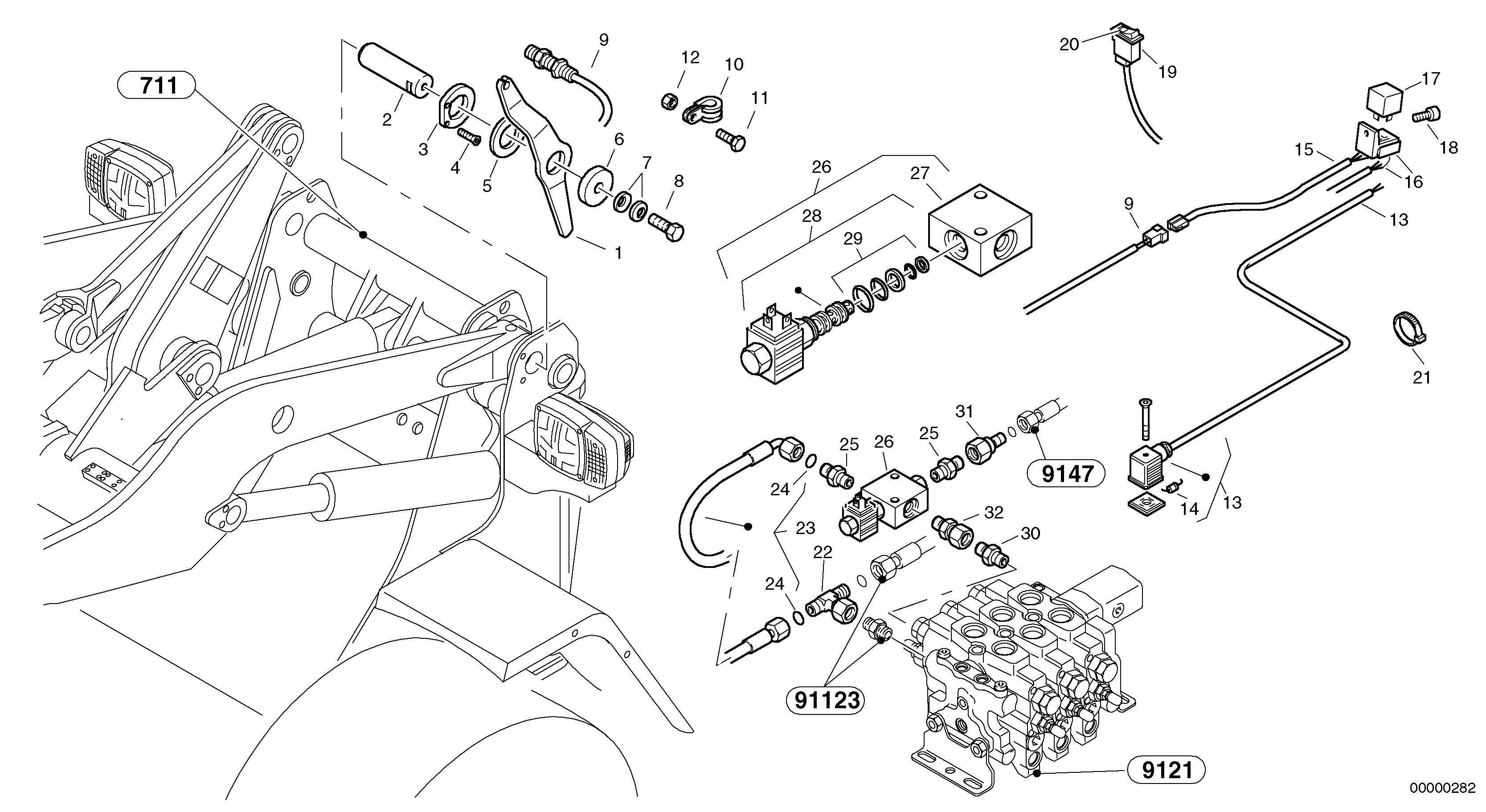 Lift end disconnection — volvo parts diagram