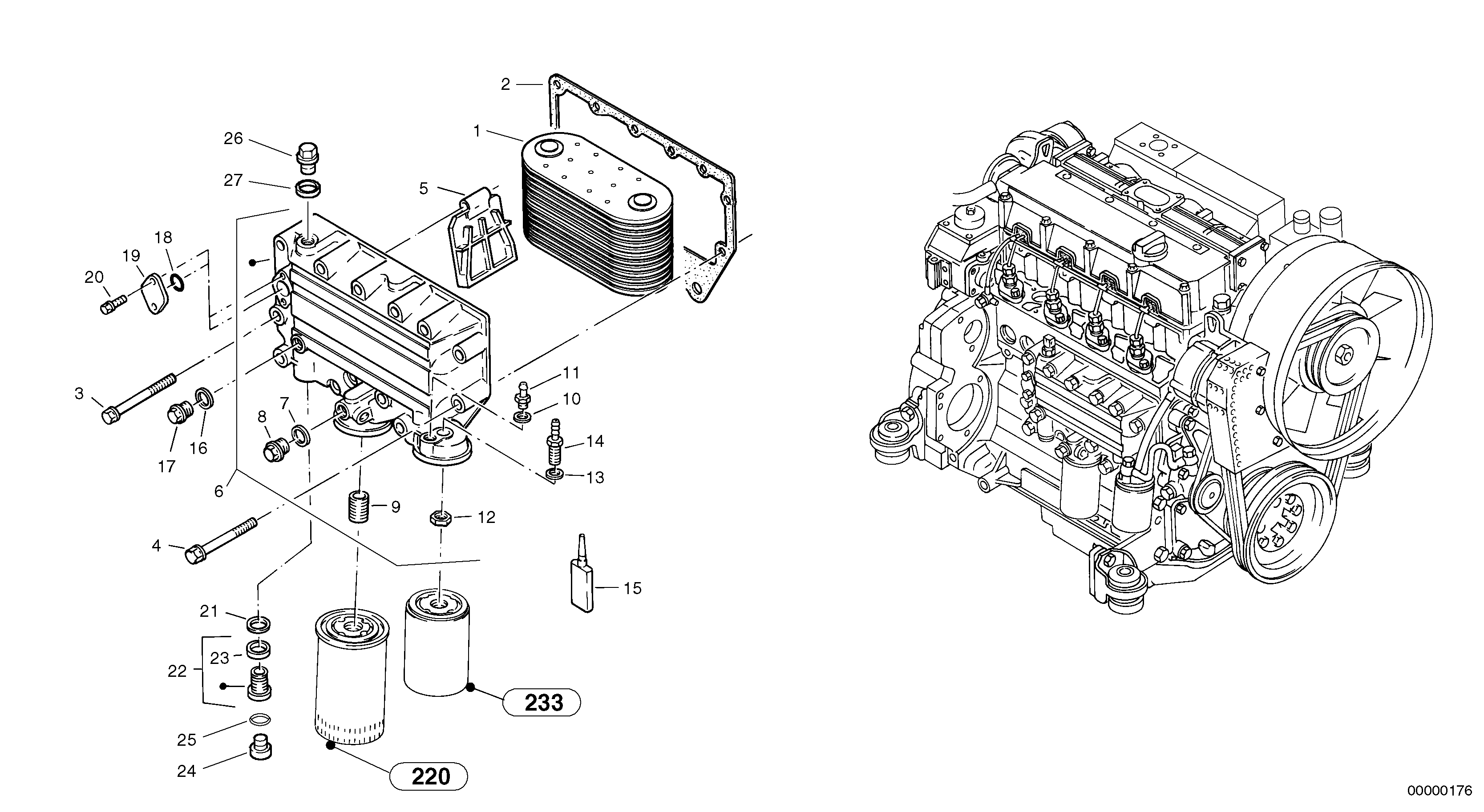 Engine - oil cooler — volvo parts diagram