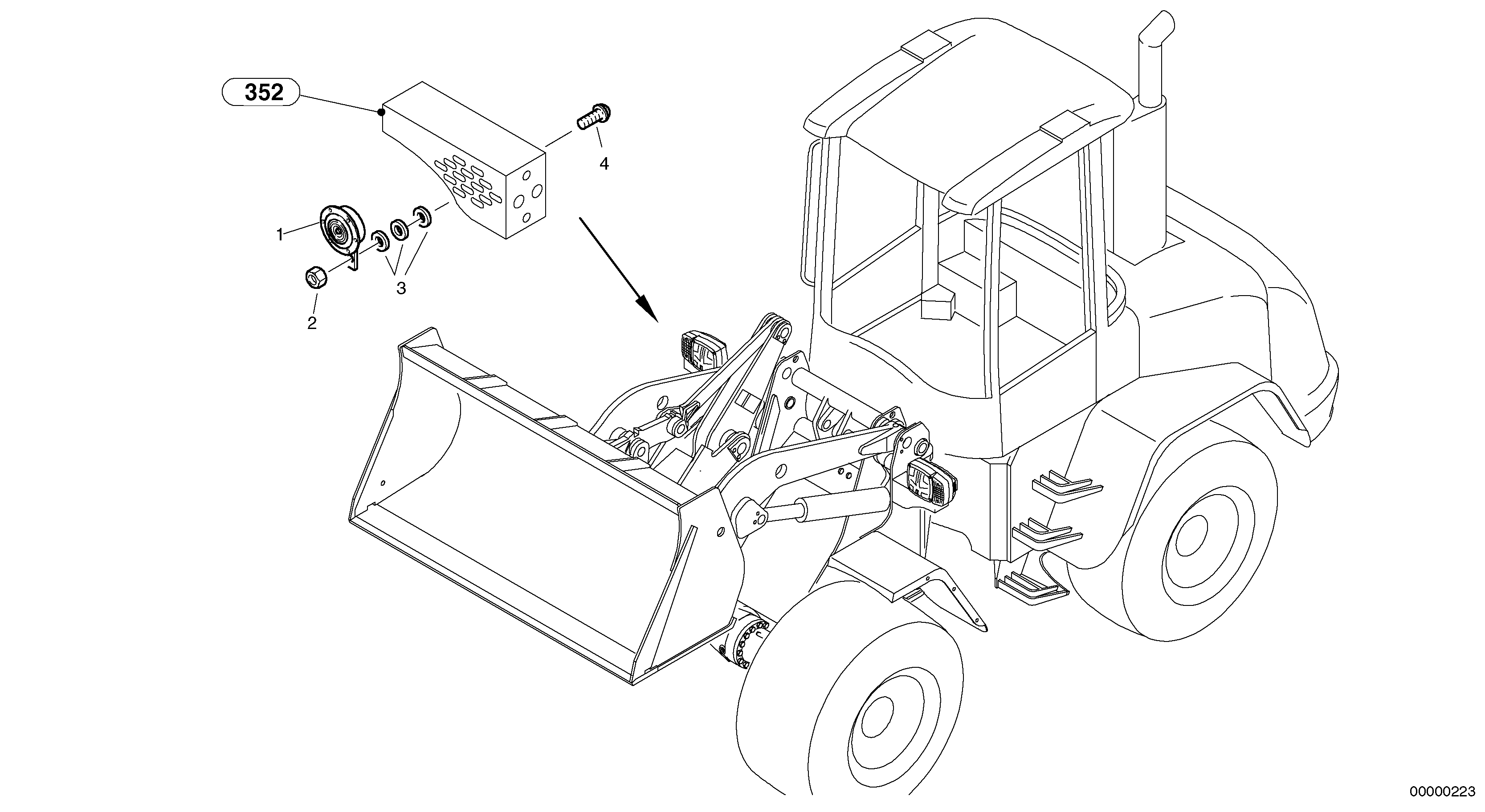 Signal horn — volvo parts diagram