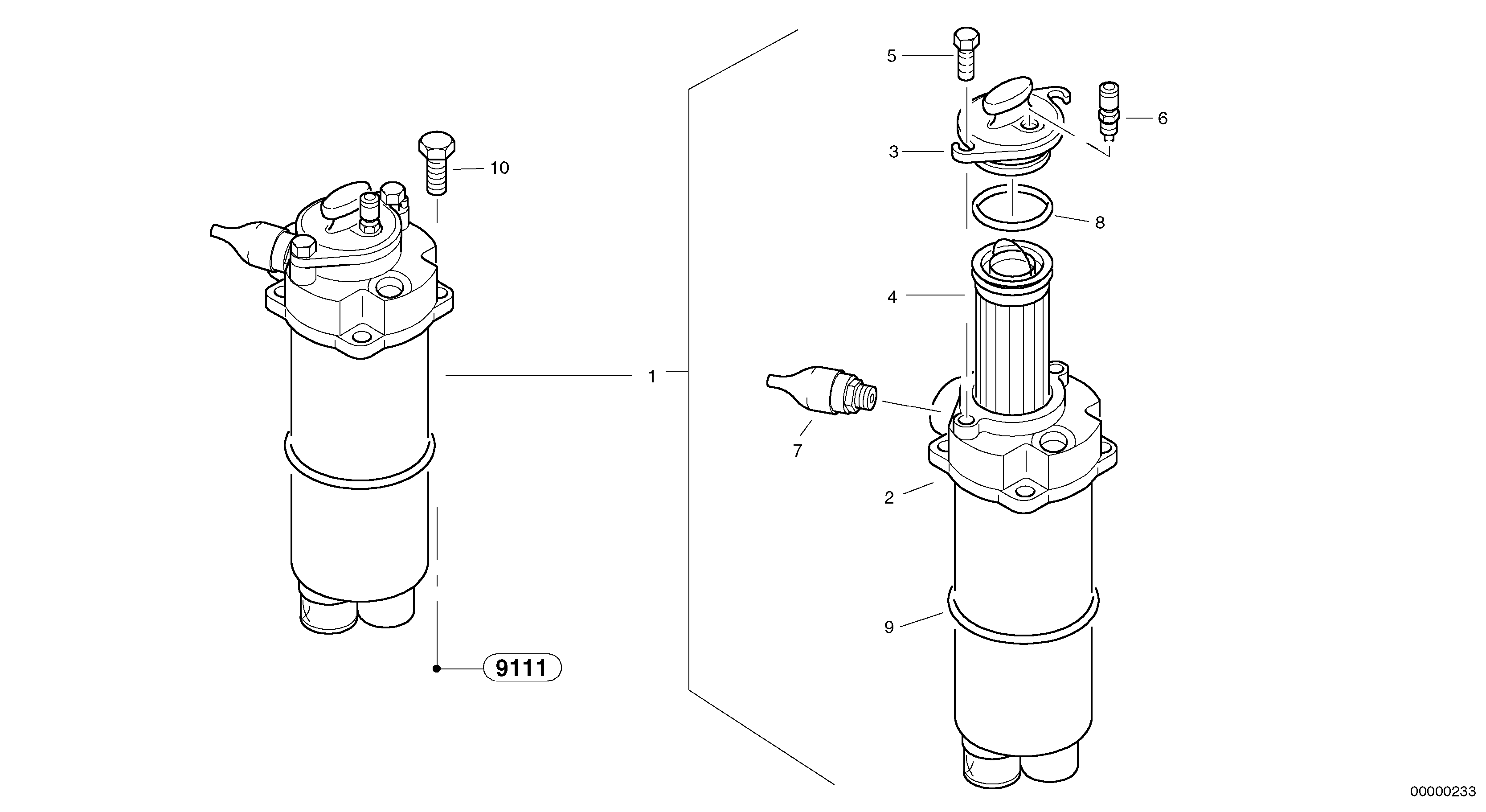 Suction recoil filter — volvo parts diagram