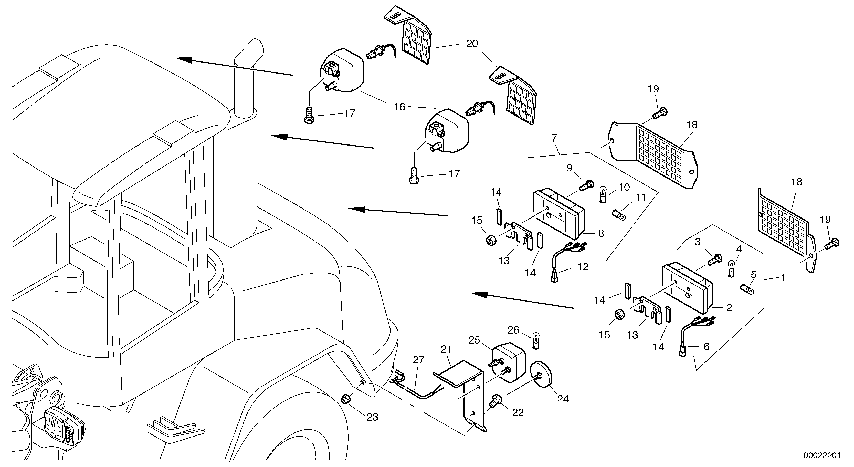 Lighting, rear — volvo parts diagram
