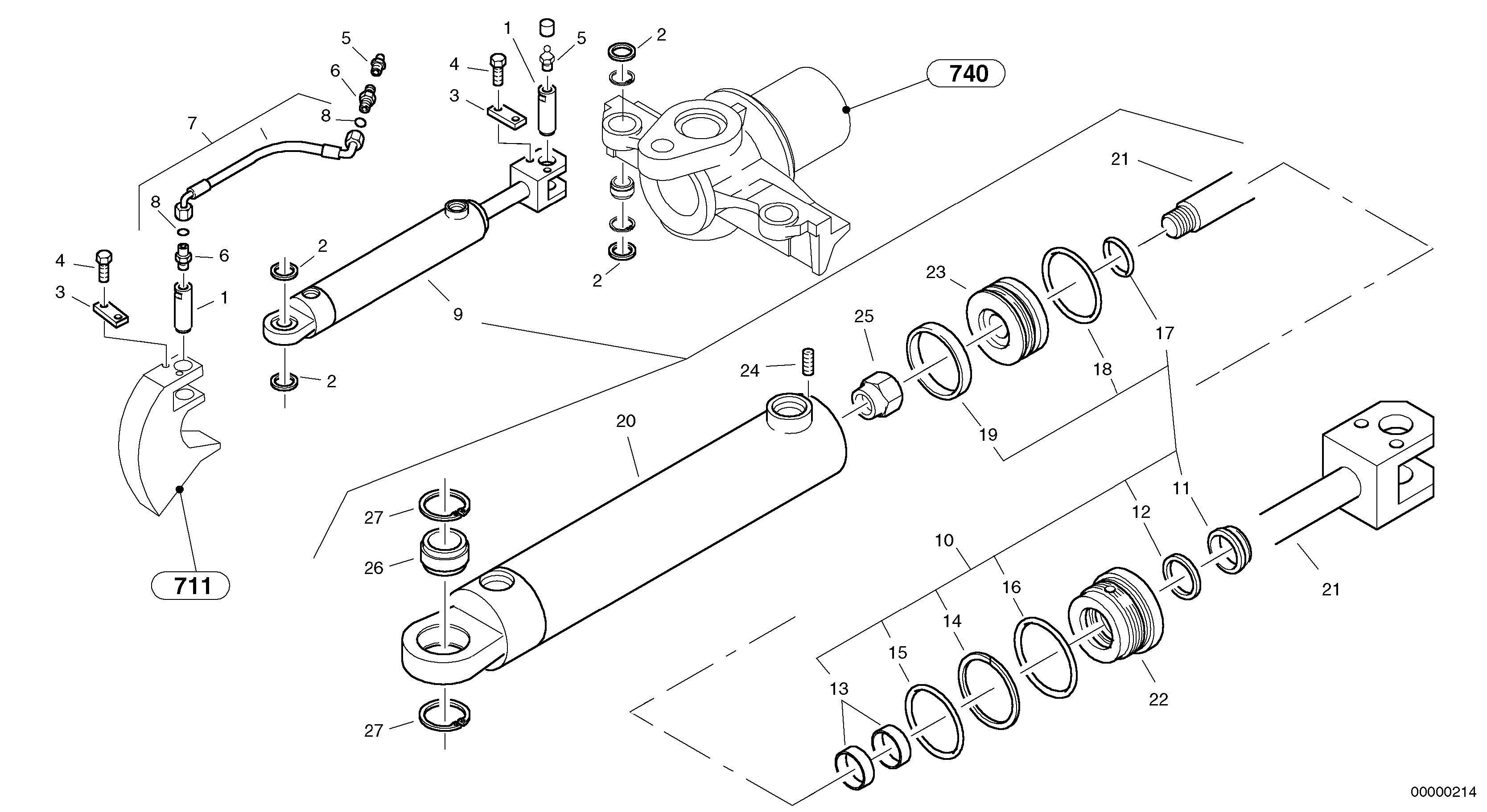 Steering cylinder — volvo parts diagram