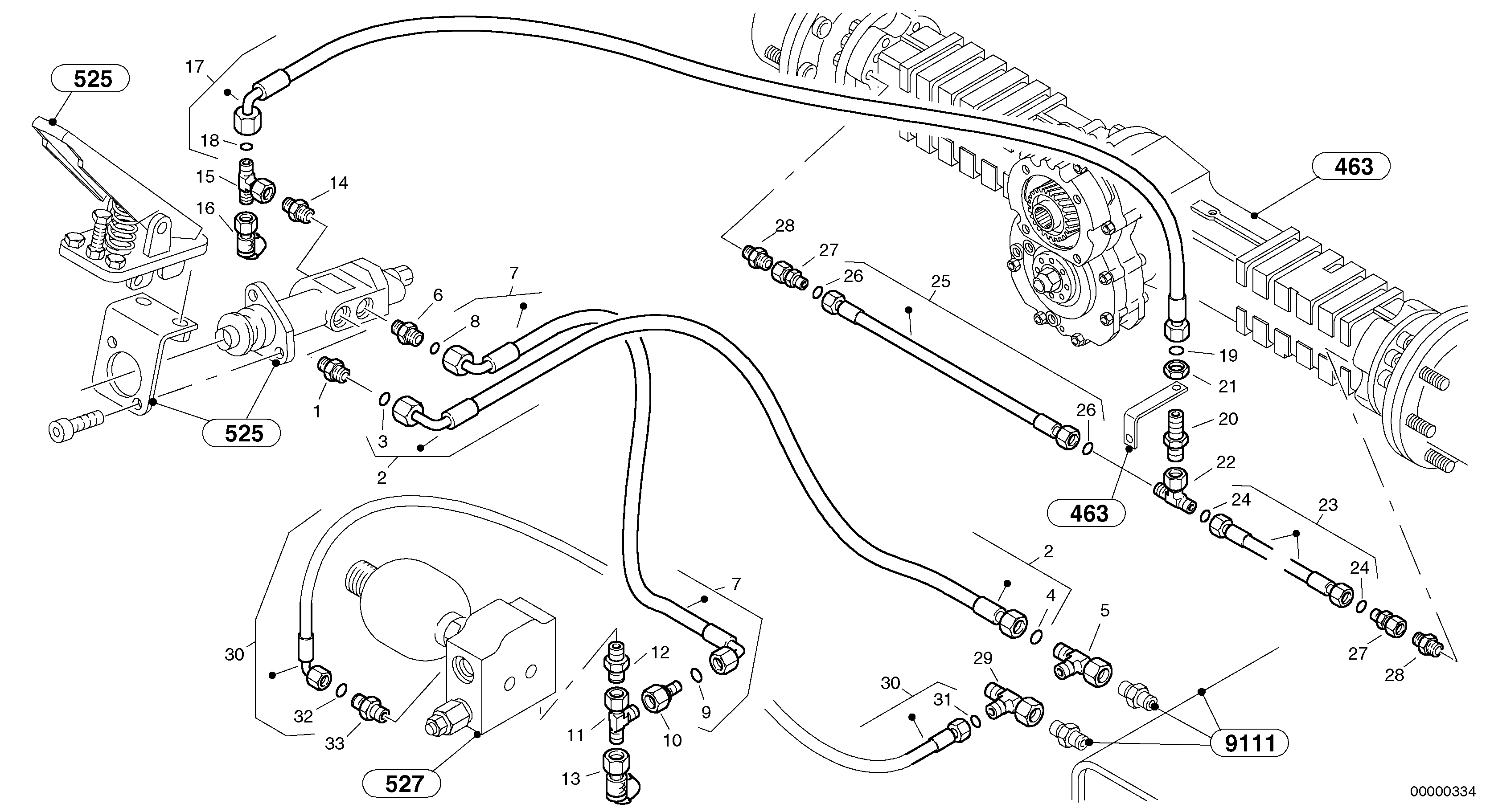 Lines - Pump storage-brake — volvo parts diagram