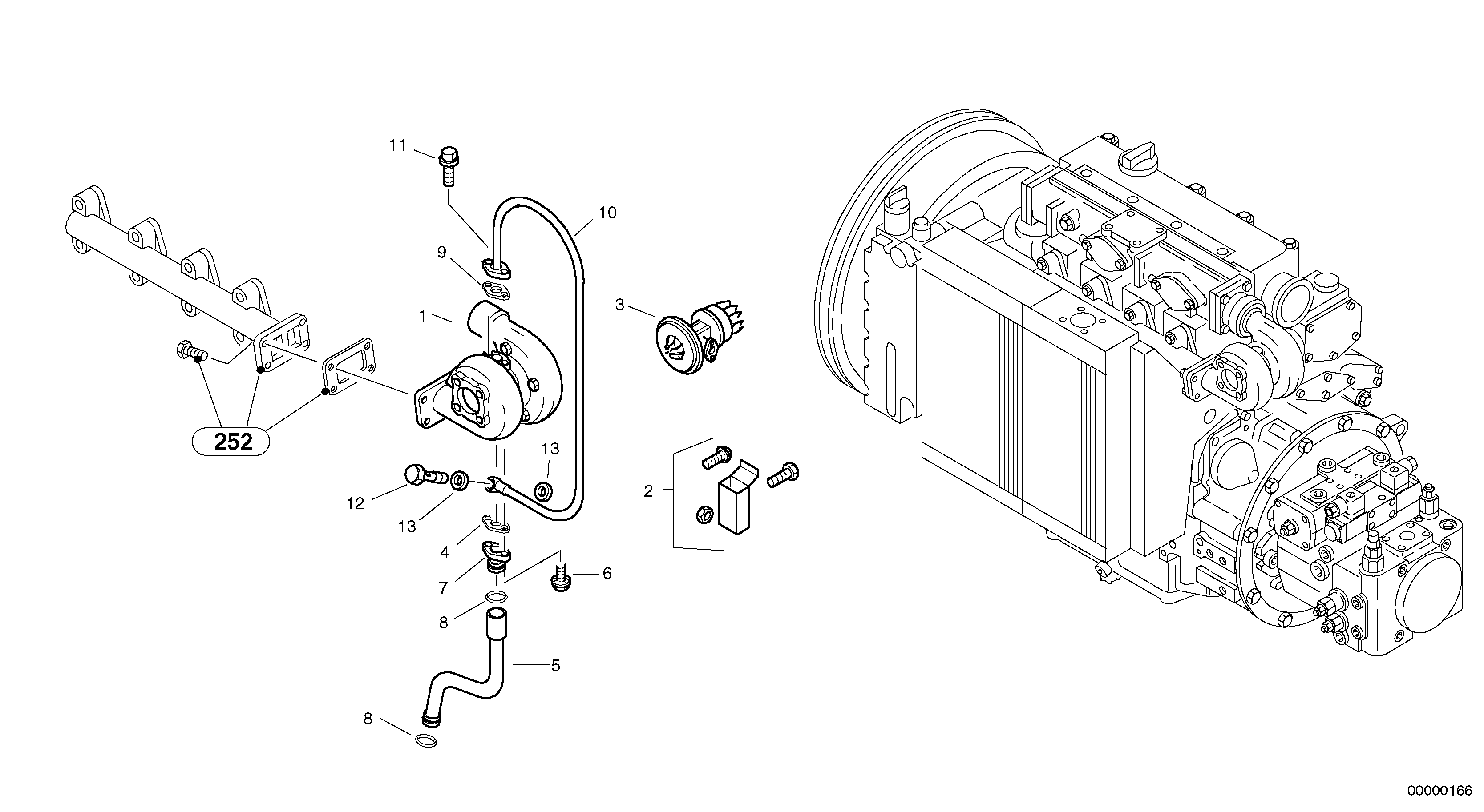 Exhaust turbo - super charger — volvo parts diagram