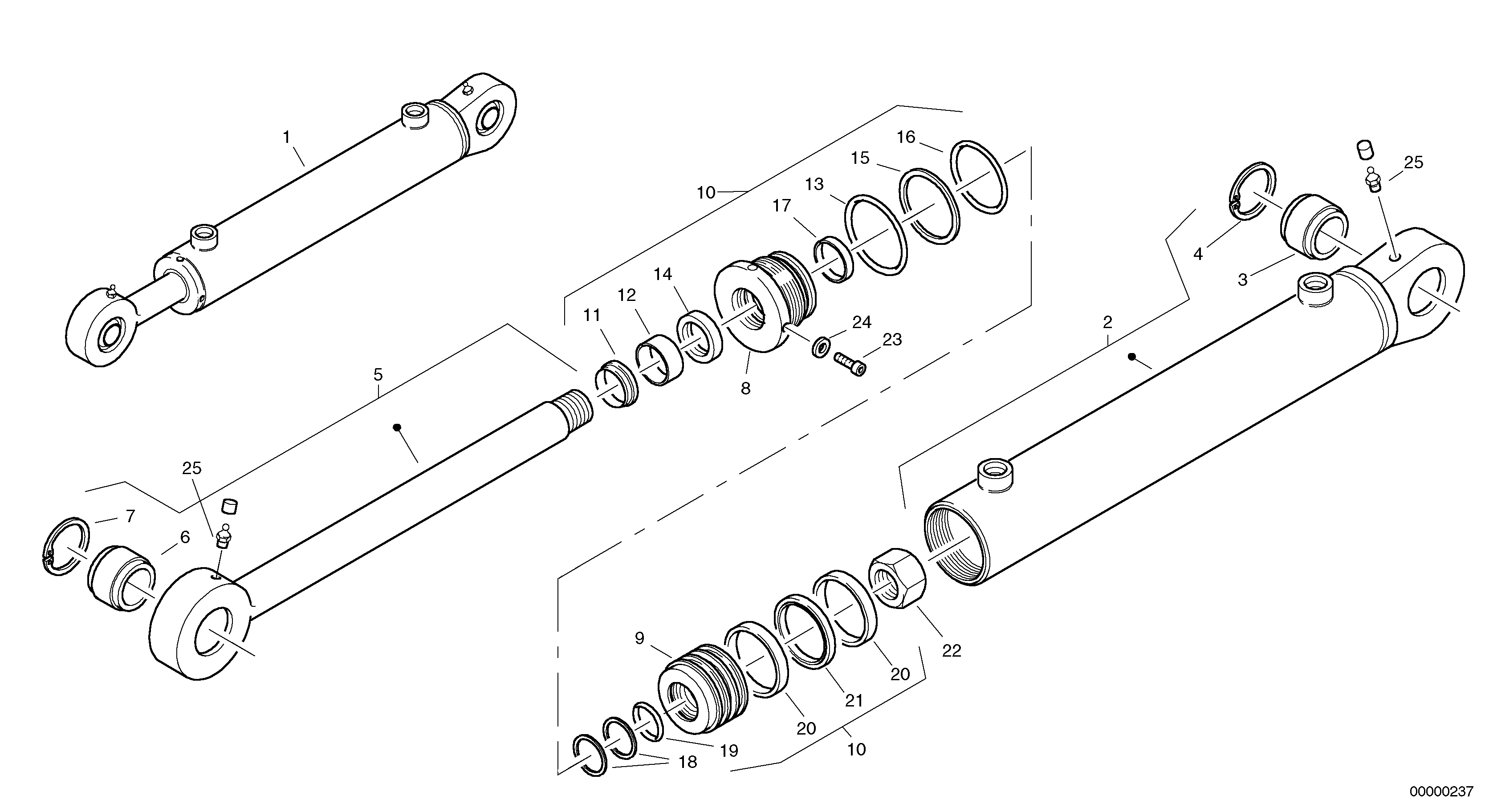 Lift cylinder — volvo parts diagram