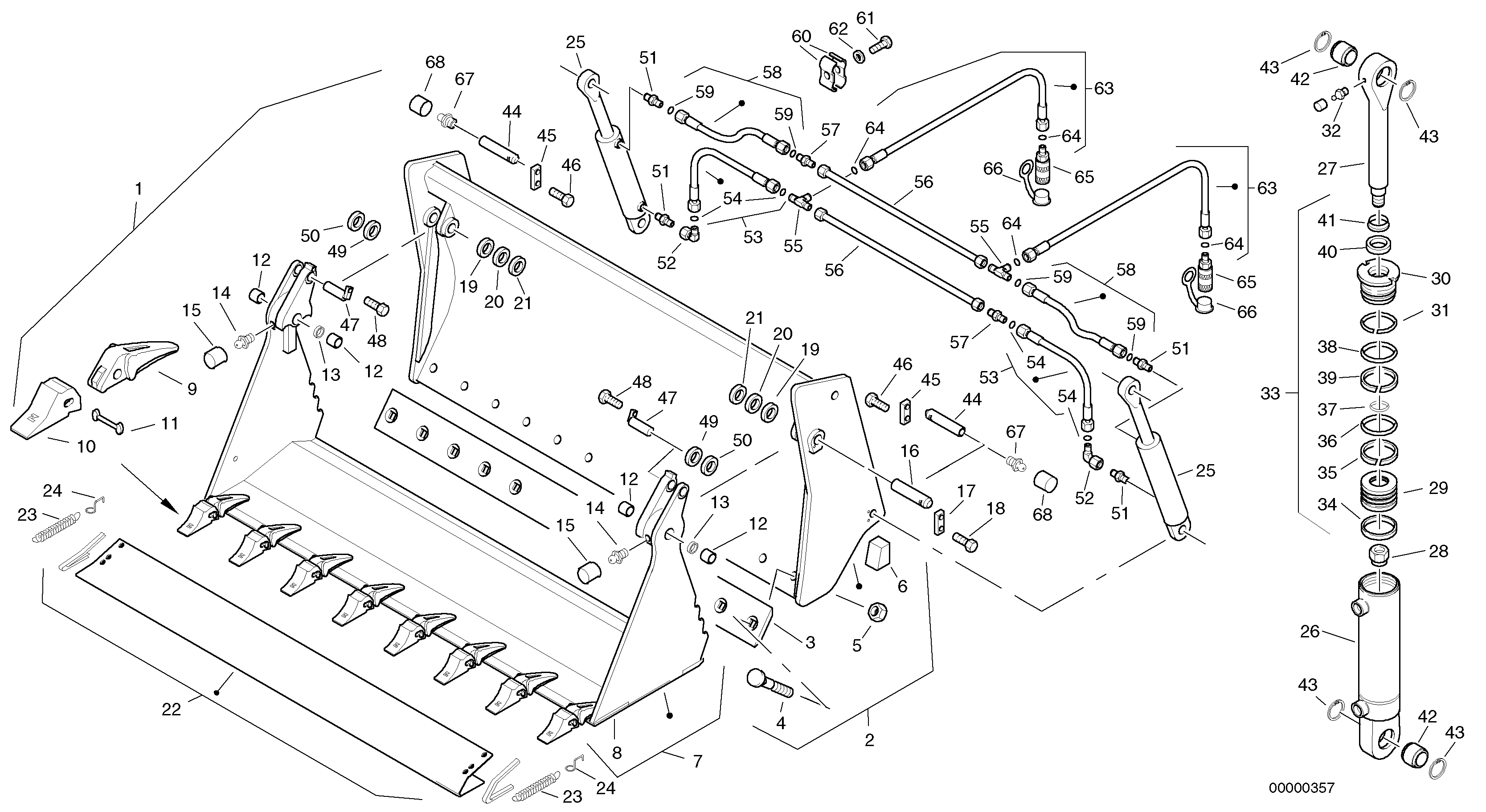 Combined bucket - Tpz without teeth — volvo parts diagram