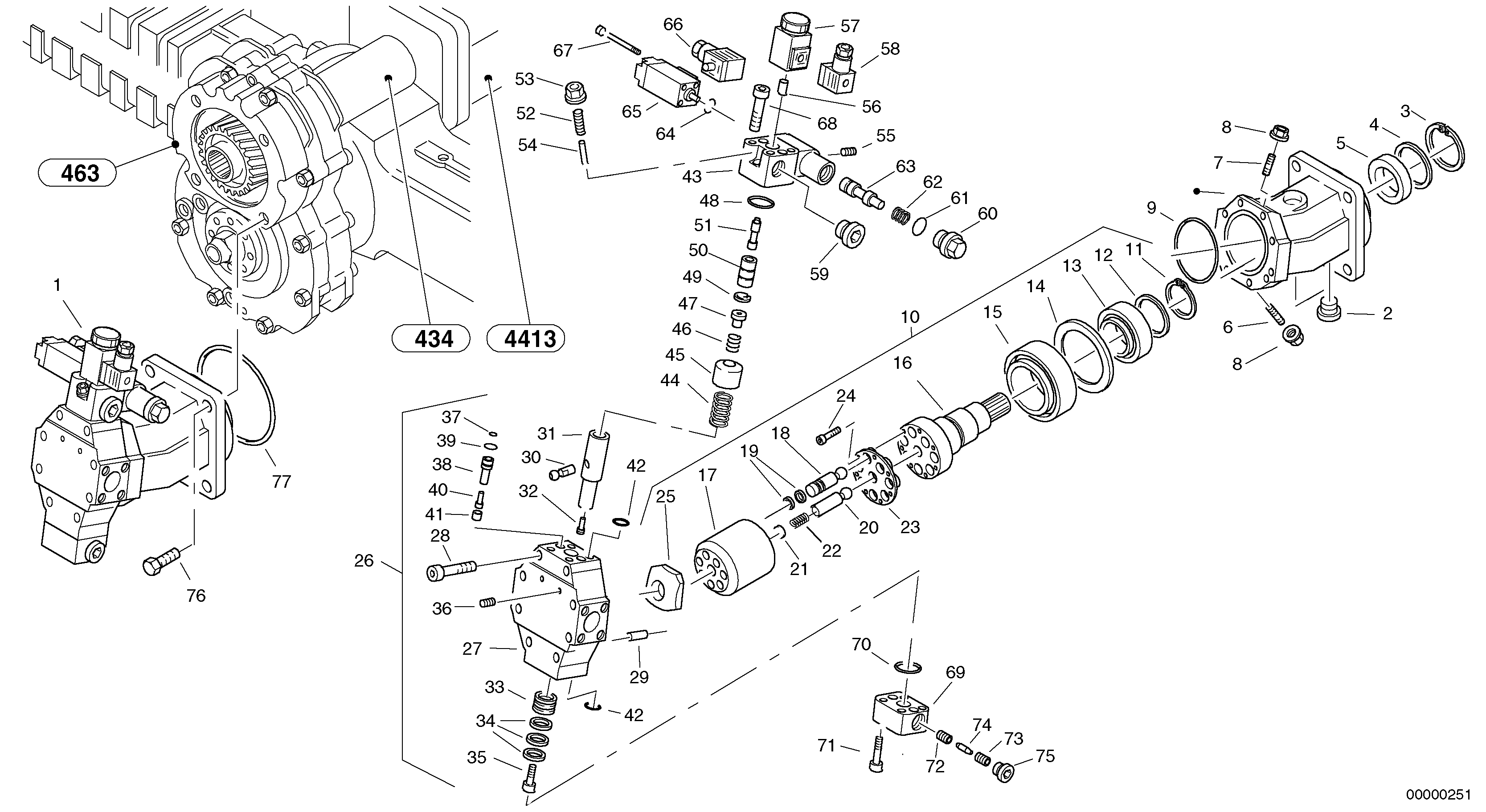 Variable displacement motor — volvo parts diagram