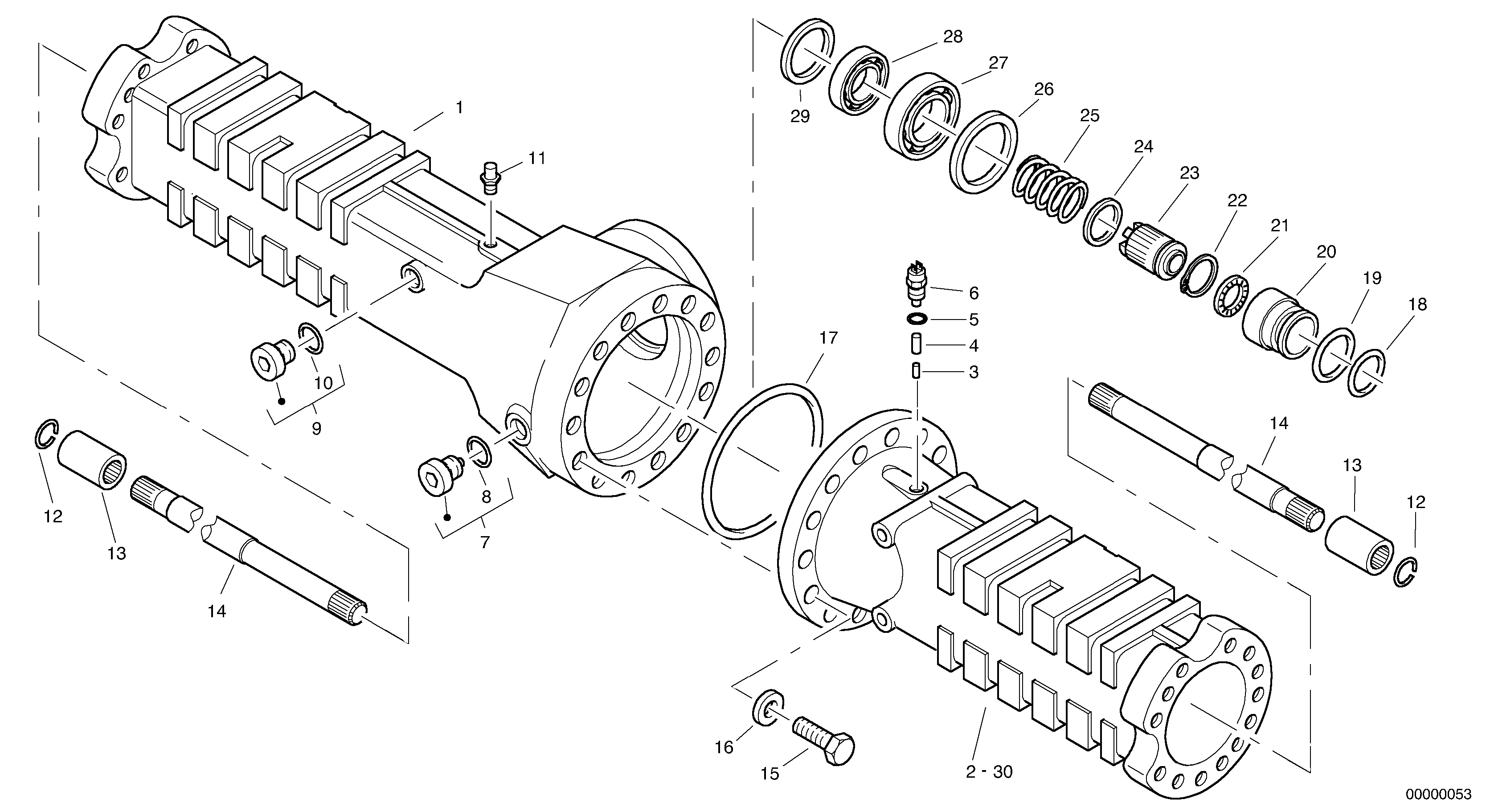 Housing - front axle — volvo parts diagram