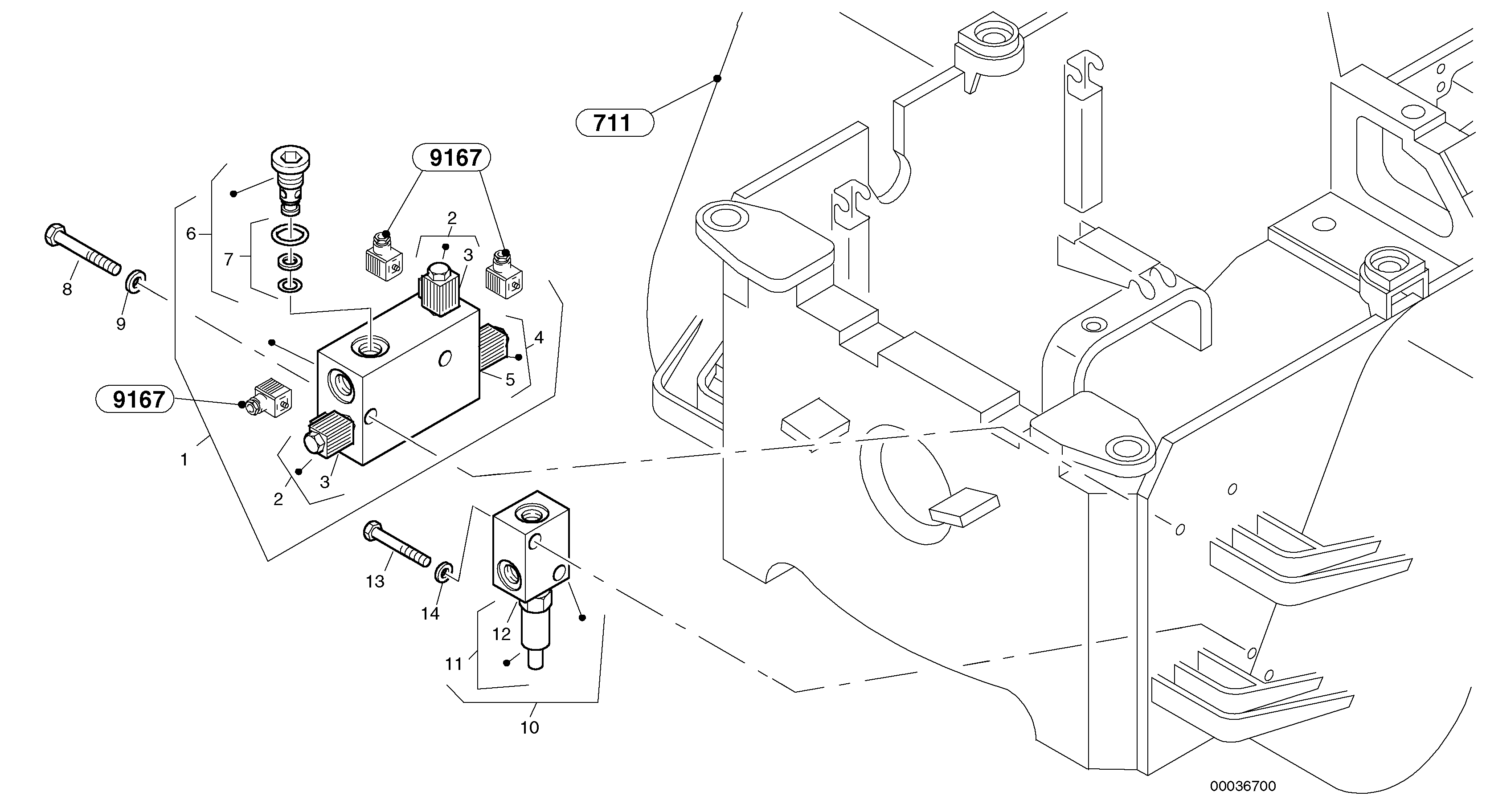Control valve - Boom suspension system (BSS) — volvo parts diagram