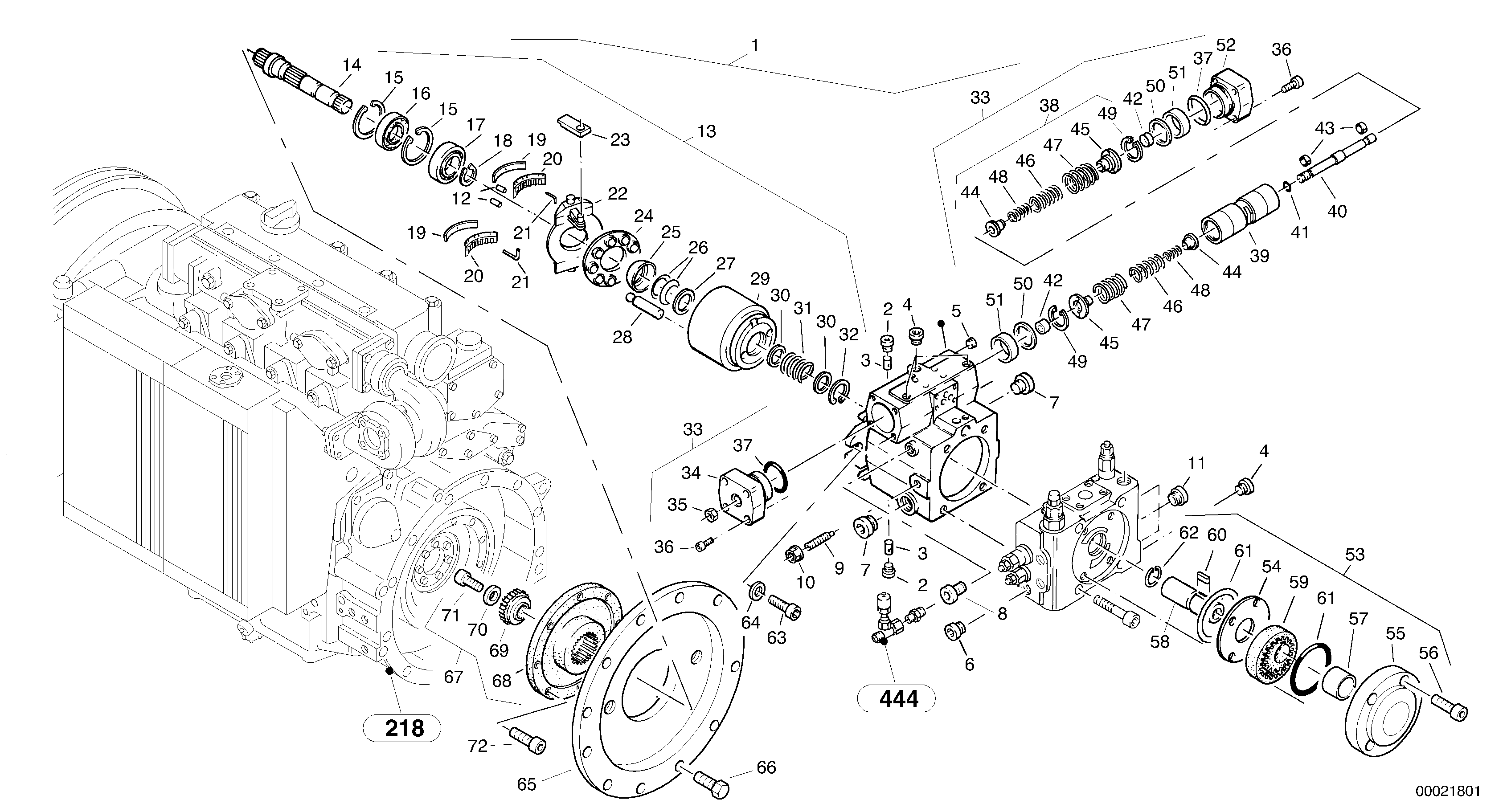Variable displacement pump — volvo parts diagram