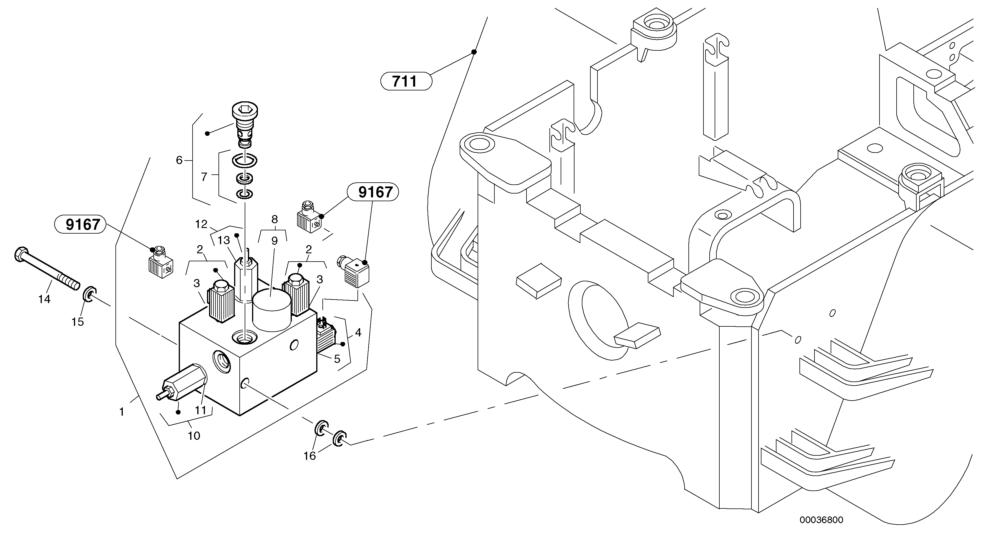 Control valve - Boom suspension system (BSS) — volvo parts diagram