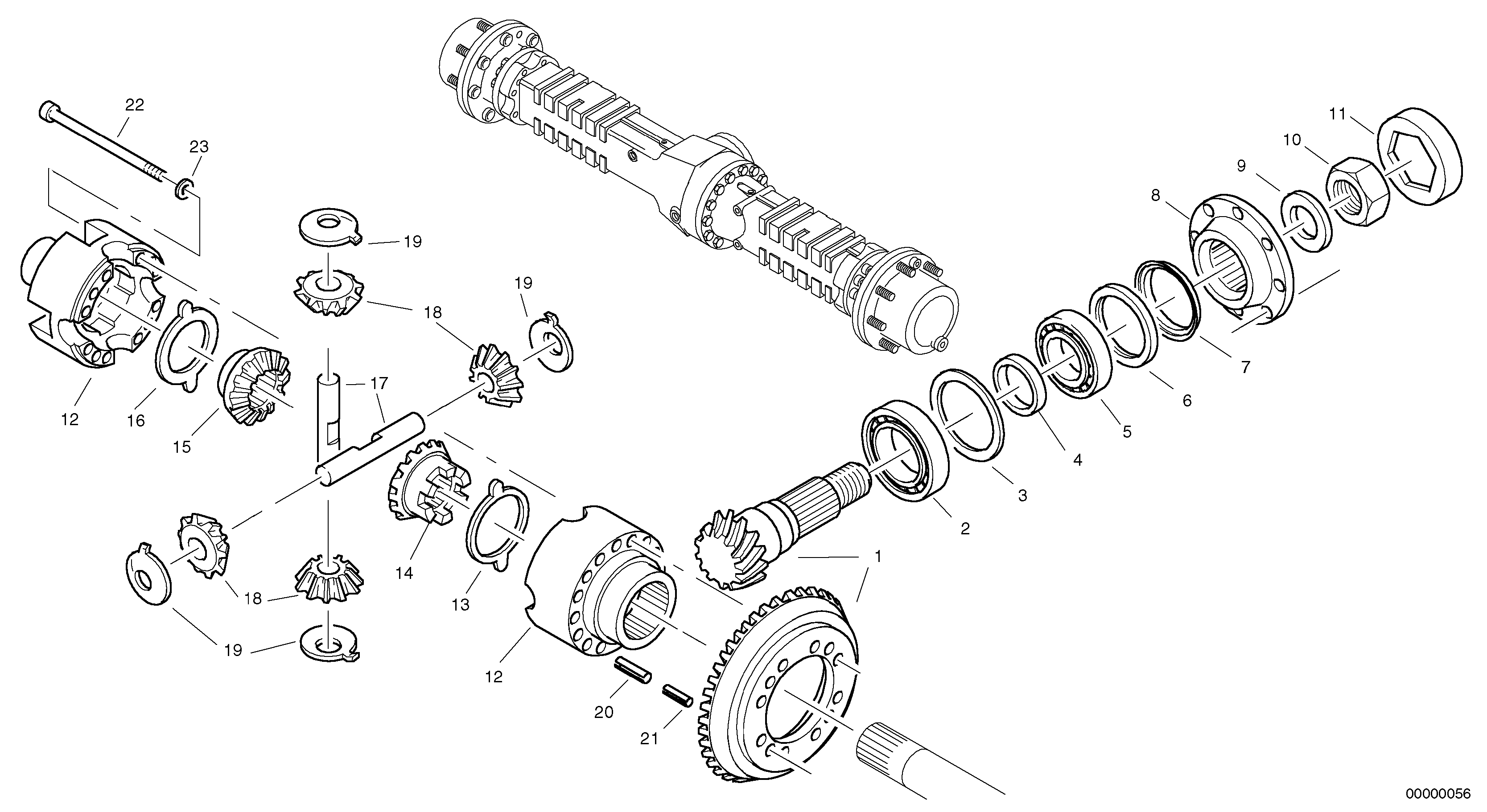 Differential - front axle — volvo parts diagram