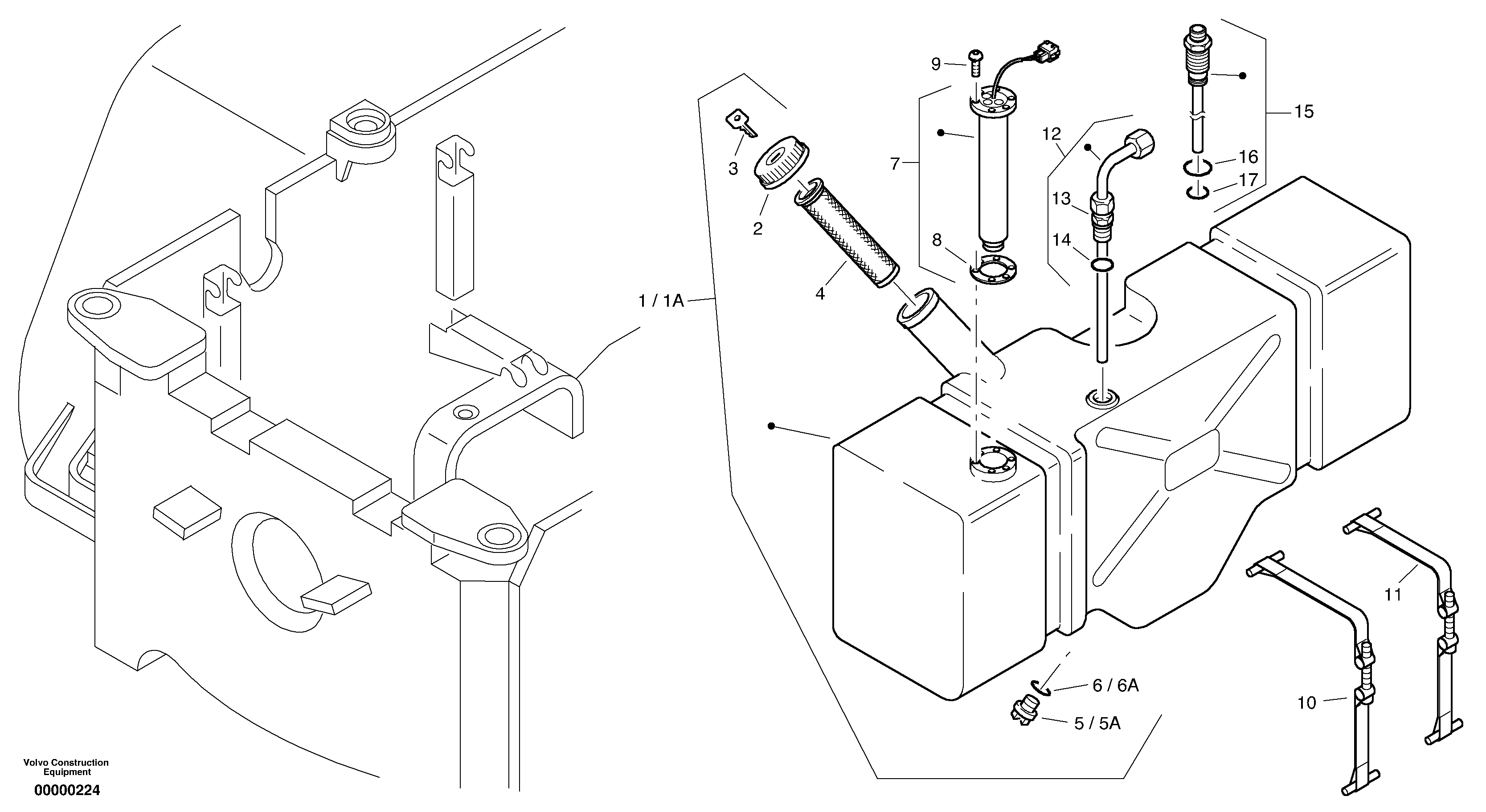 Fuel tank — volvo parts diagram