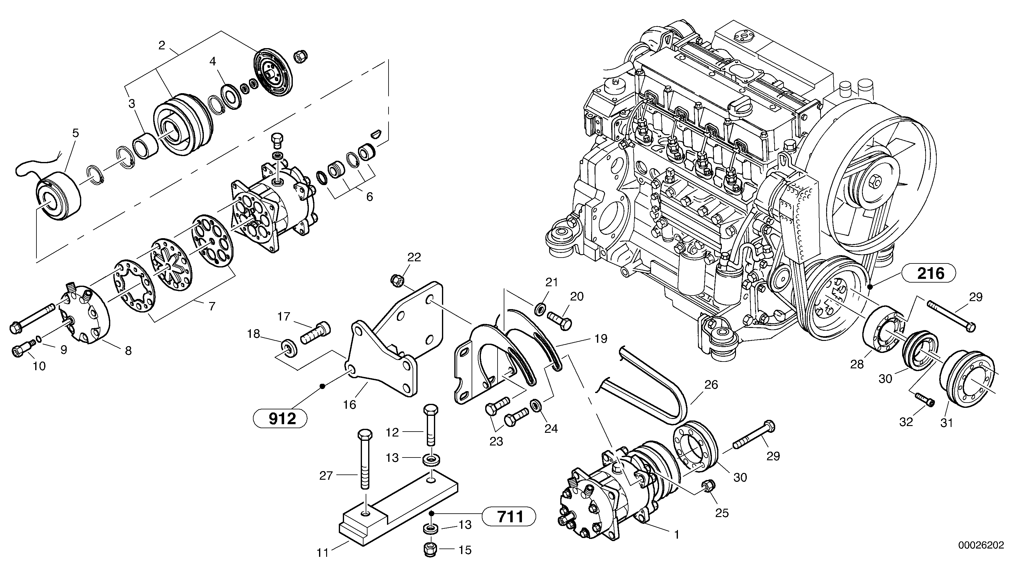 Compressor — volvo parts diagram